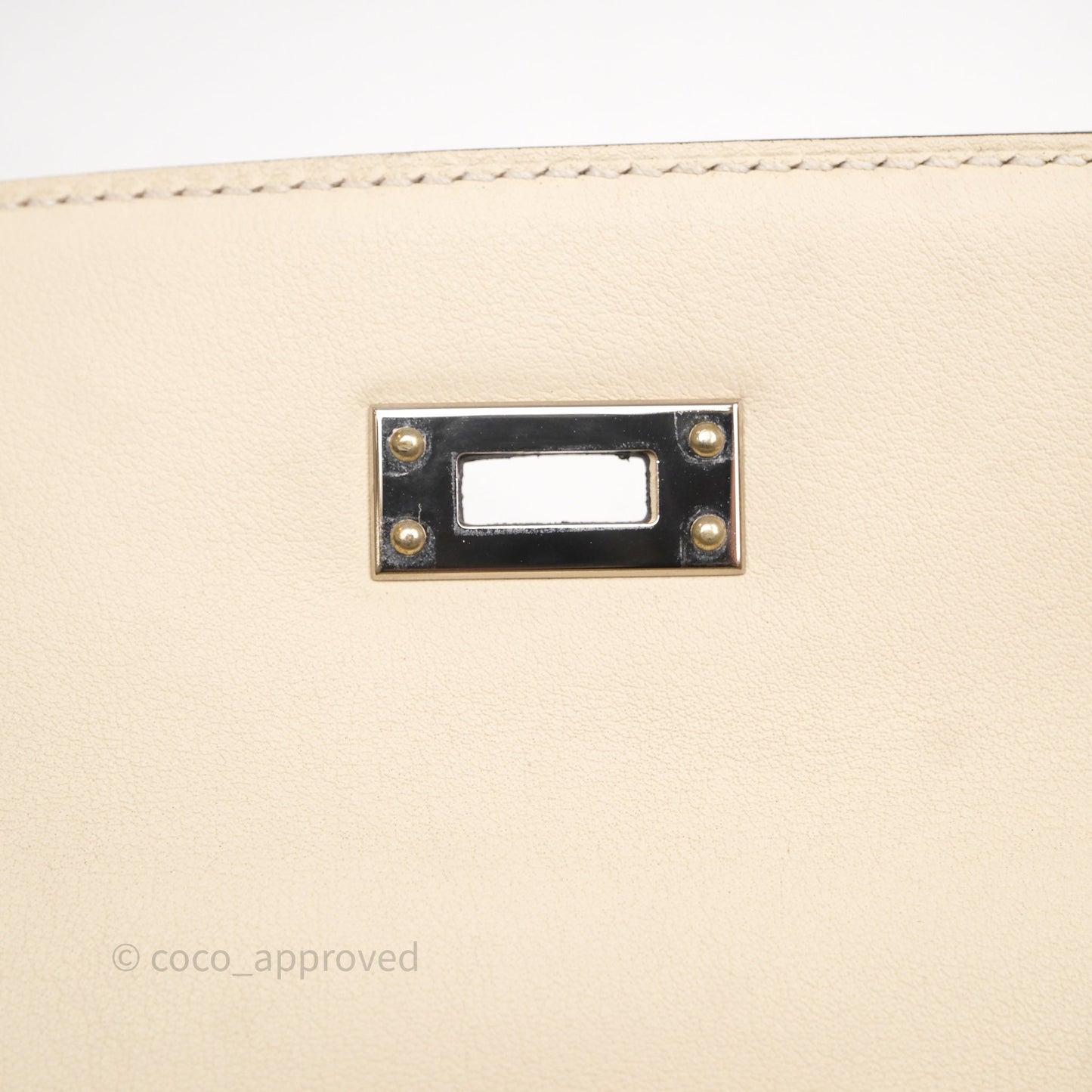 Hermès Kelly Pochette Clutch Gris Meyer 0L/ Craie 10 Swift Palladium Hardware