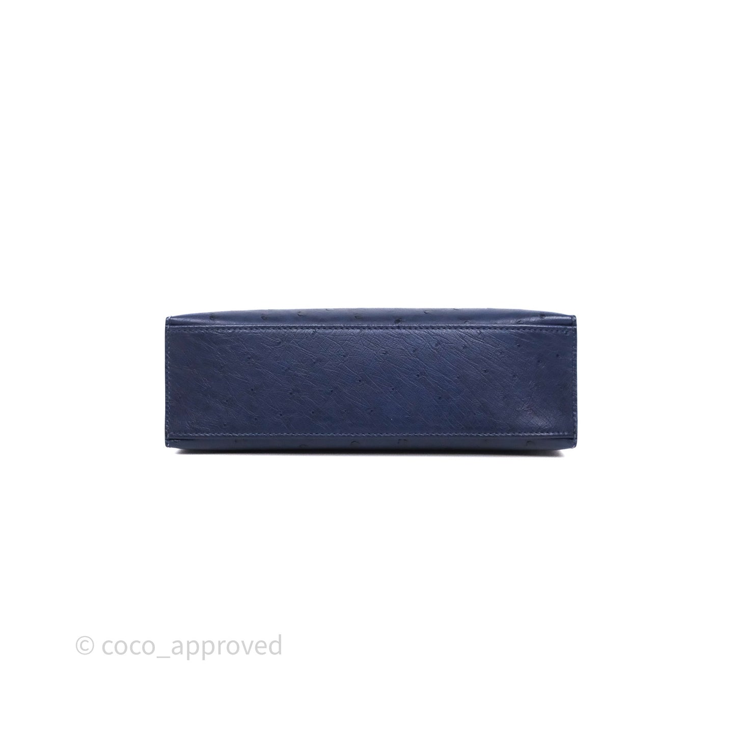 Hermès Kelly Pochette Bleu Iris 77 Ostrich Gold Hardware