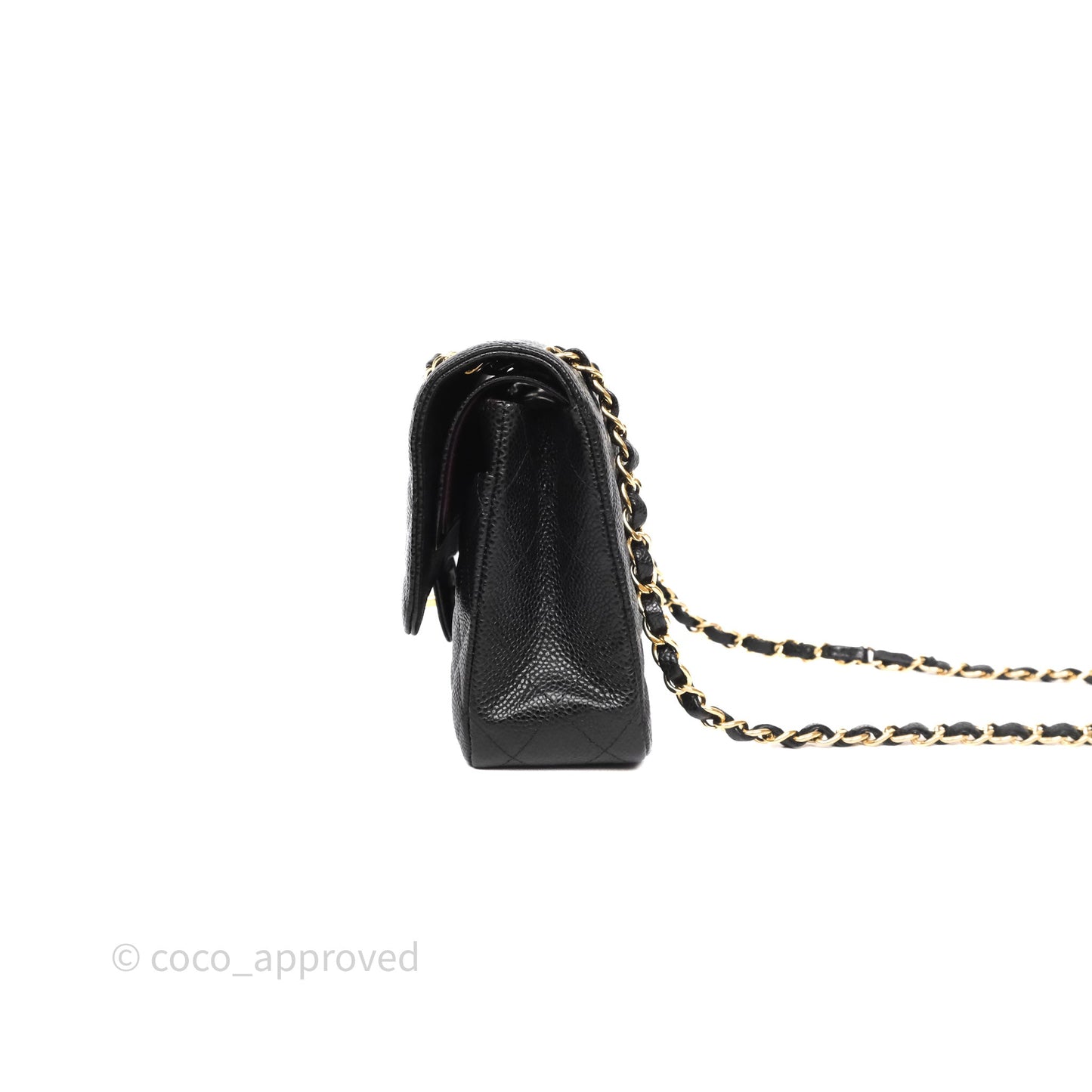 Chanel Classic M/L Medium Flap Quilted Black Caviar Gold Hardware
