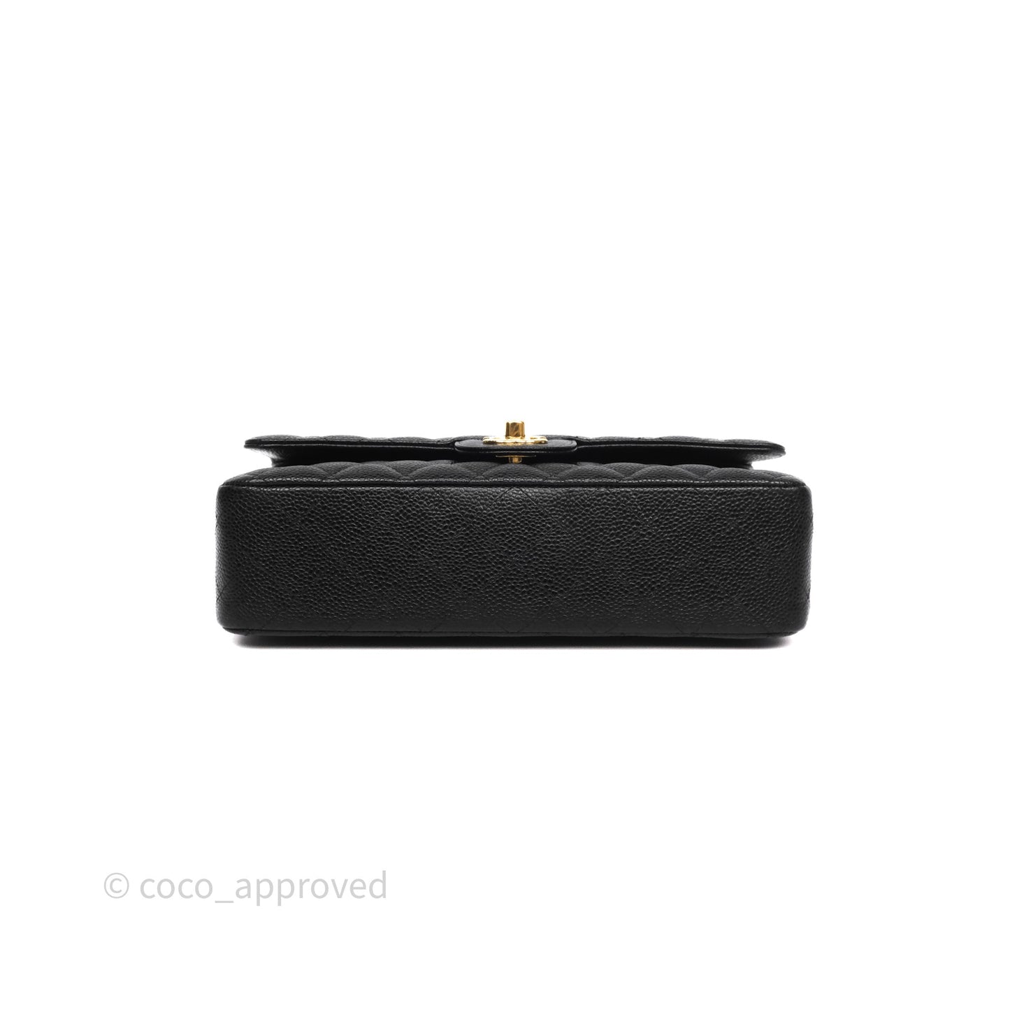Chanel Classic M/L Medium Flap Quilted Black Caviar Gold Hardware