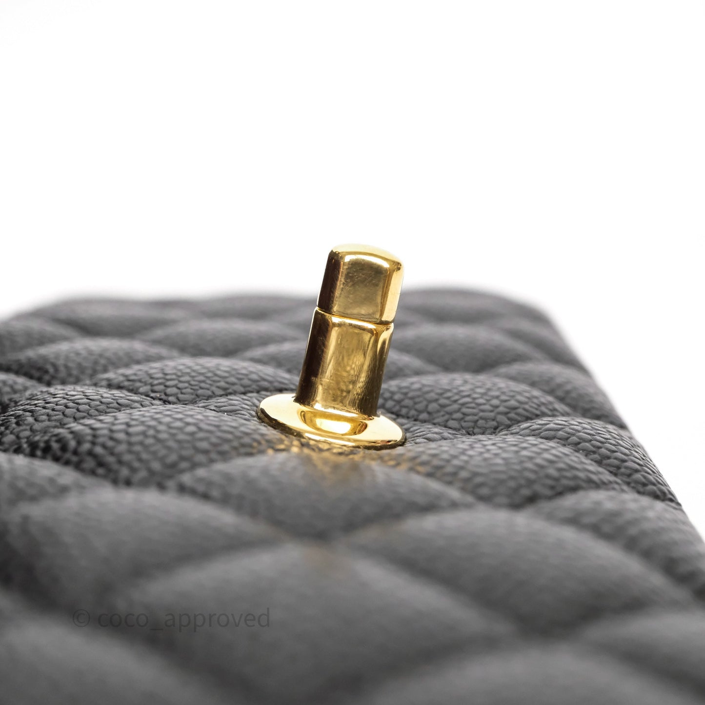 Chanel Classic M/L Medium Flap Quilted Black Caviar Gold Hardware