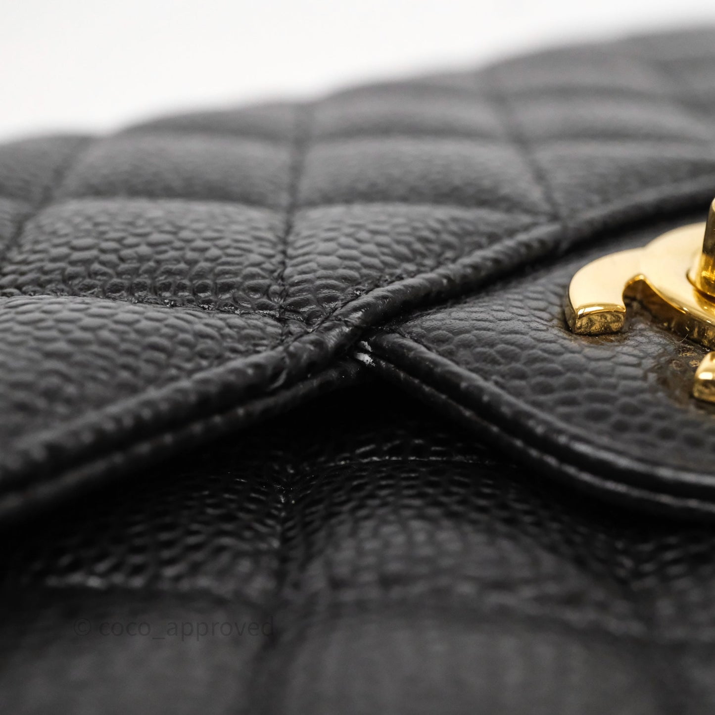 Chanel Classic M/L Medium Flap Quilted Black Caviar Gold Hardware