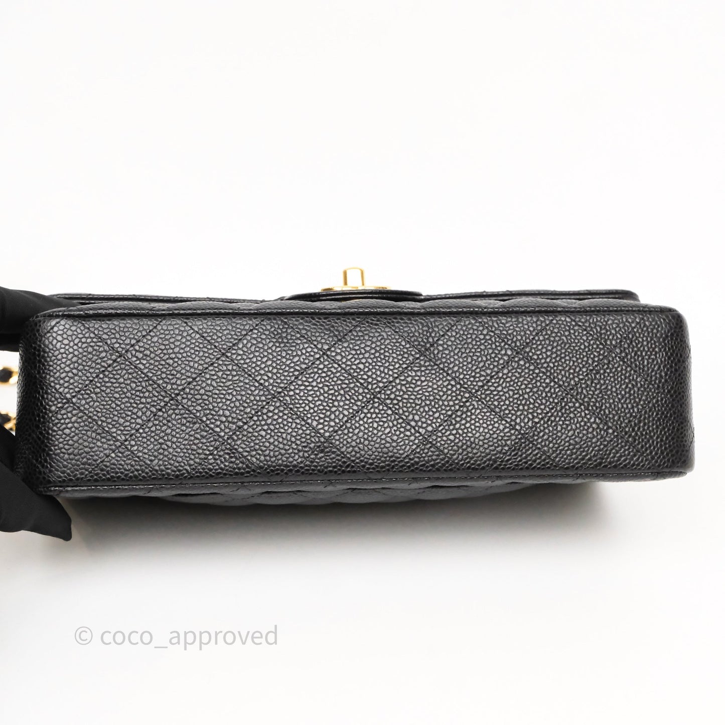 Chanel Classic M/L Medium Flap Quilted Black Caviar Gold Hardware