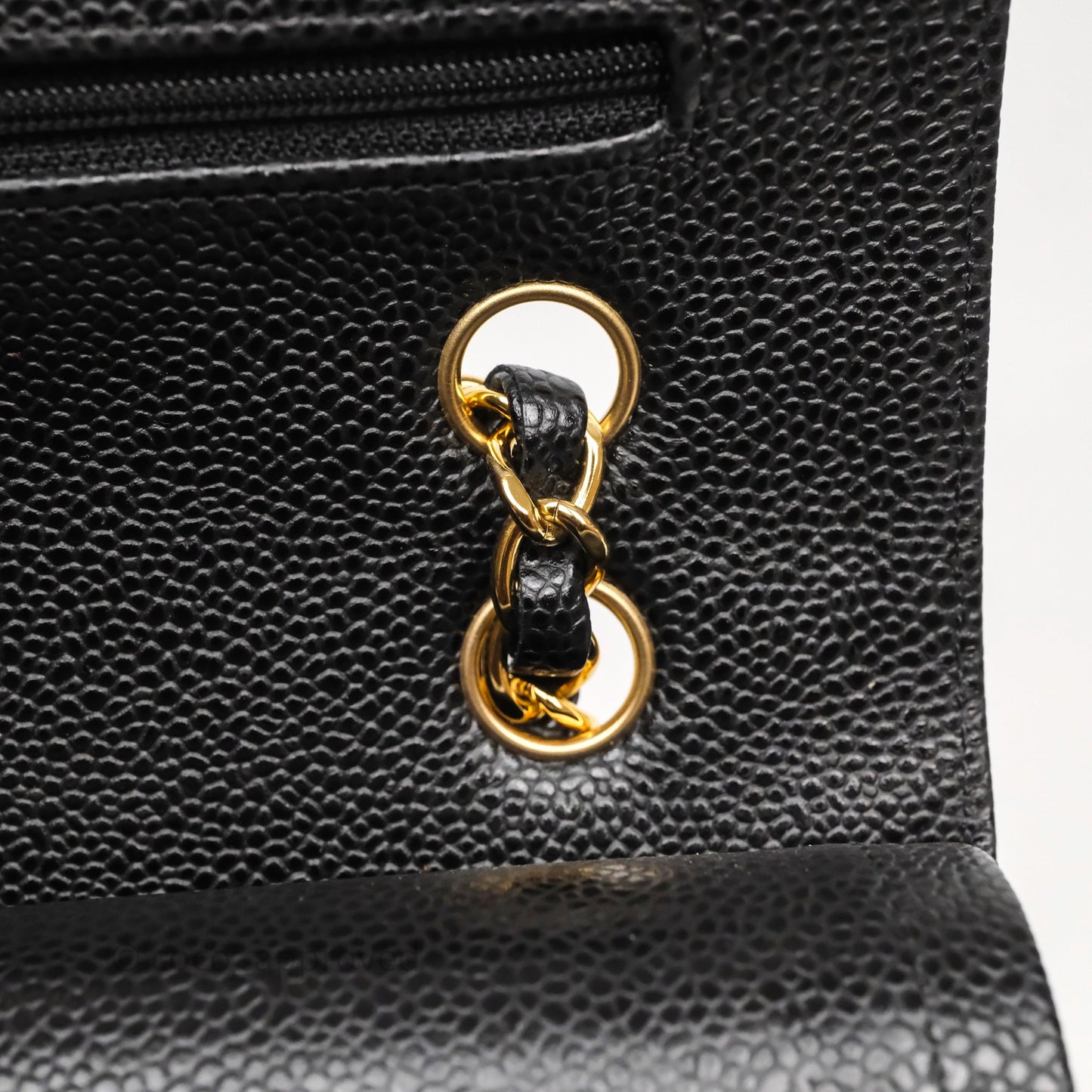 Chanel Classic M/L Medium Flap Quilted Black Caviar Gold Hardware