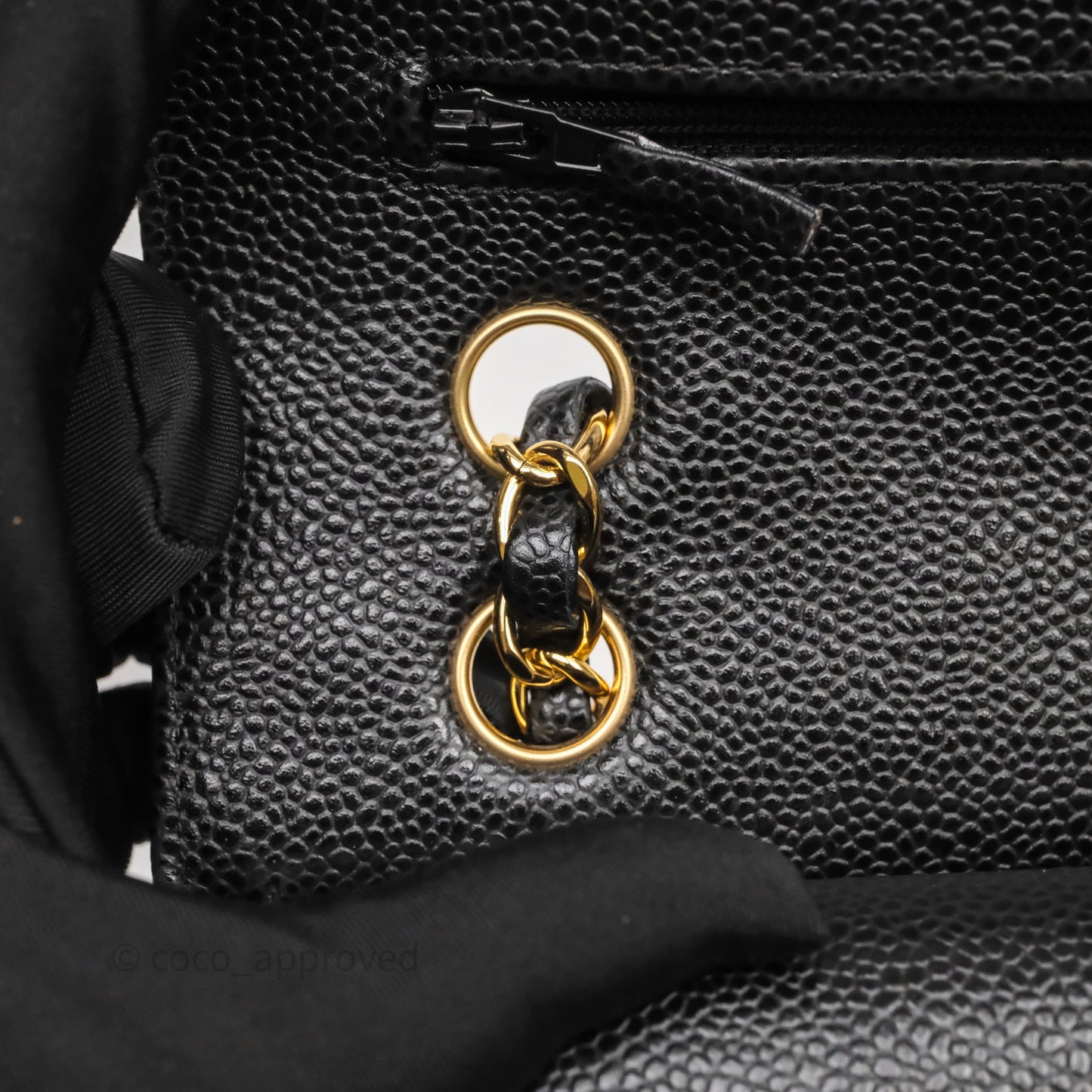 Chanel Classic M/L Medium Flap Quilted Black Caviar Gold Hardware