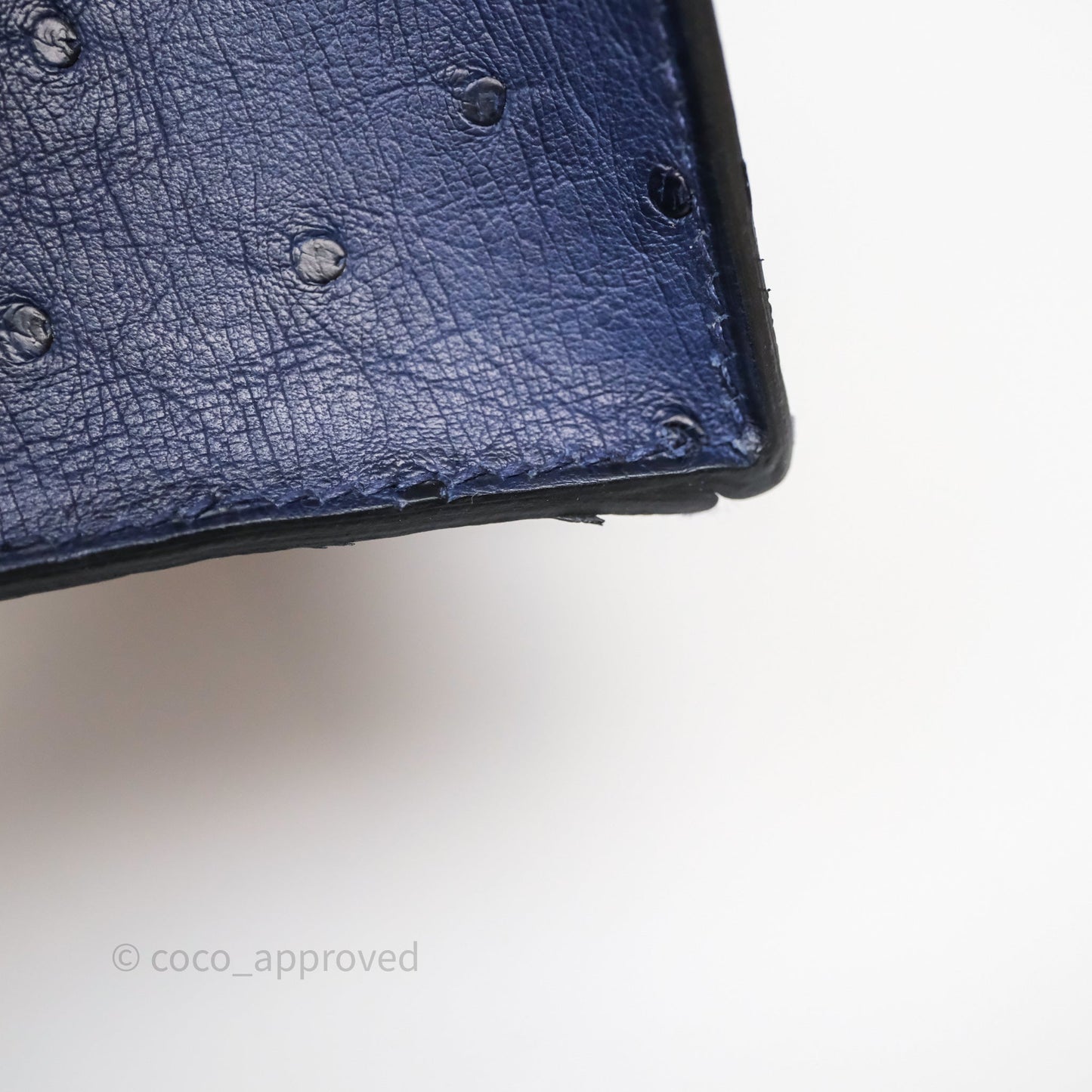 Hermès Kelly Pochette Bleu Iris 77 Ostrich Gold Hardware