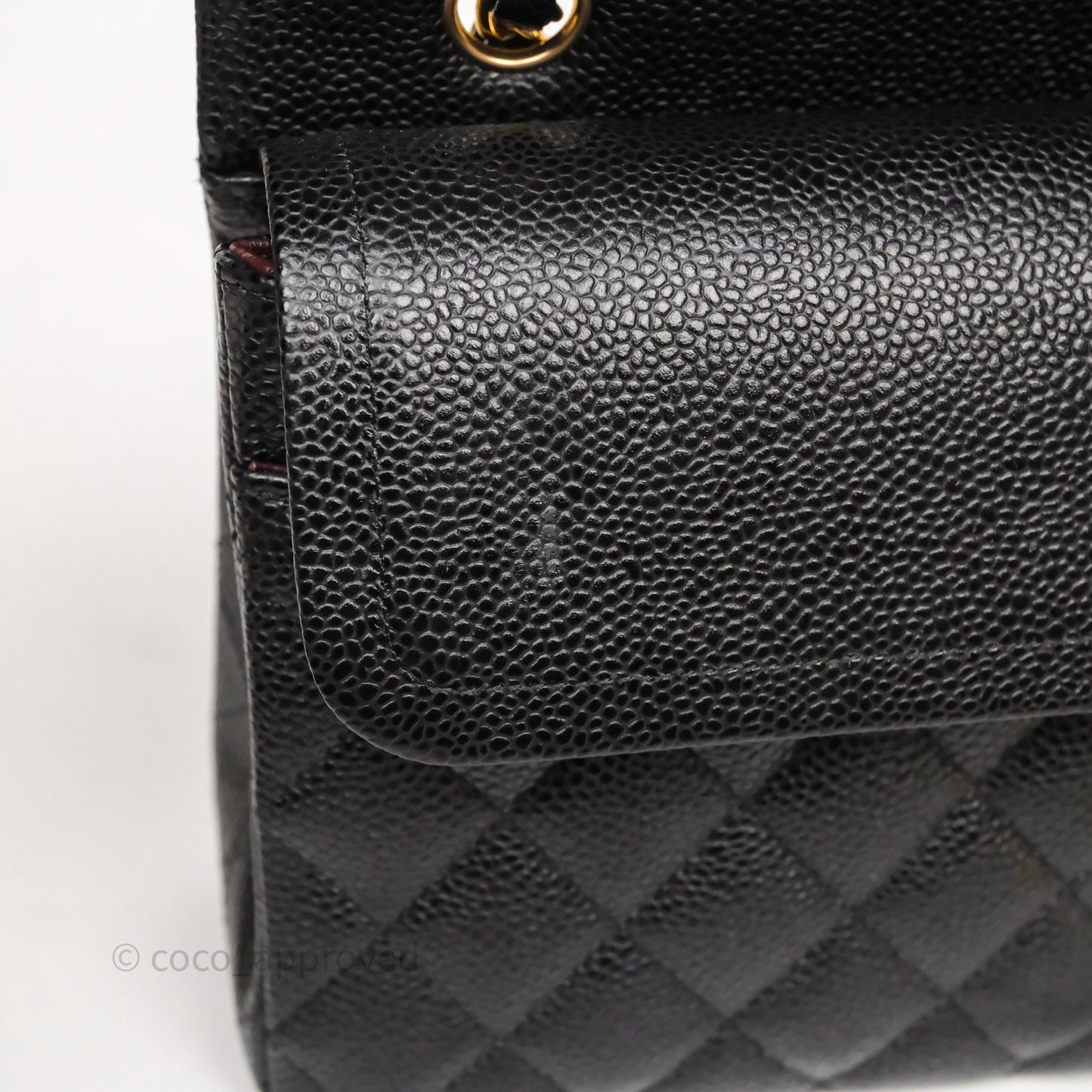 Chanel Classic M/L Medium Flap Quilted Black Caviar Gold Hardware