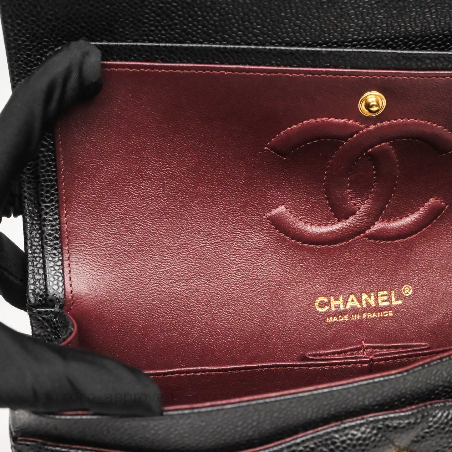 Chanel Classic M/L Medium Flap Quilted Black Caviar Gold Hardware