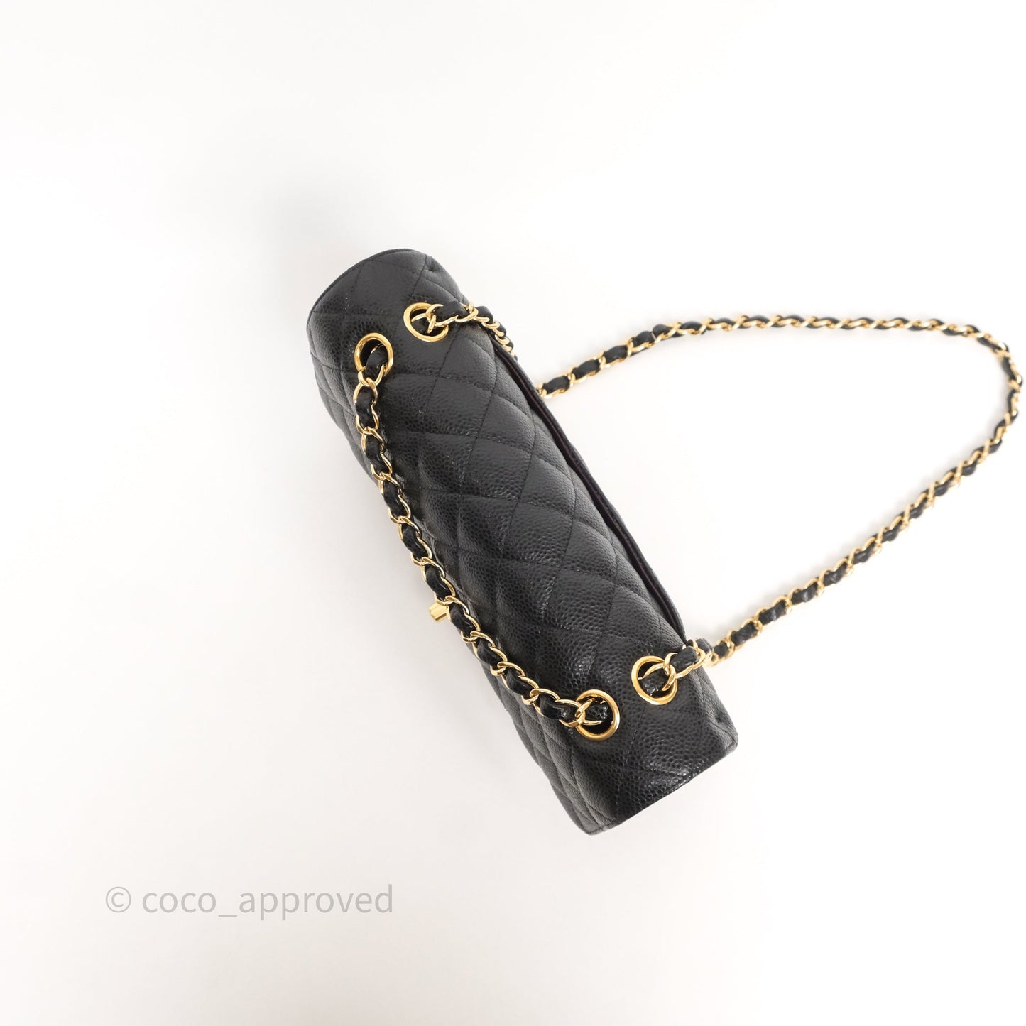 Chanel Classic M/L Medium Flap Quilted Black Caviar Gold Hardware