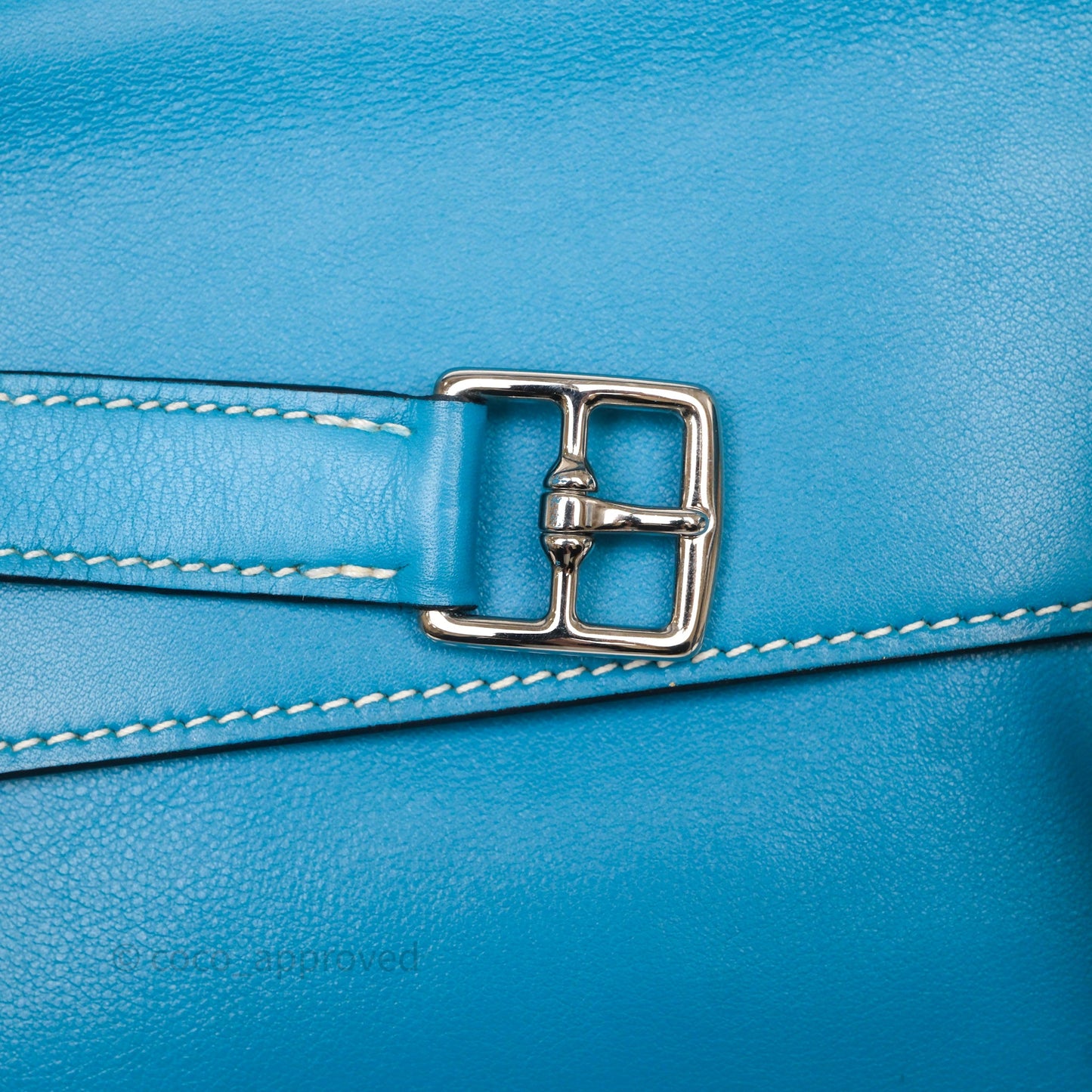 Hermès Kelly Flat 35 Bleu Jean 75 Swift Palladium Hardware
