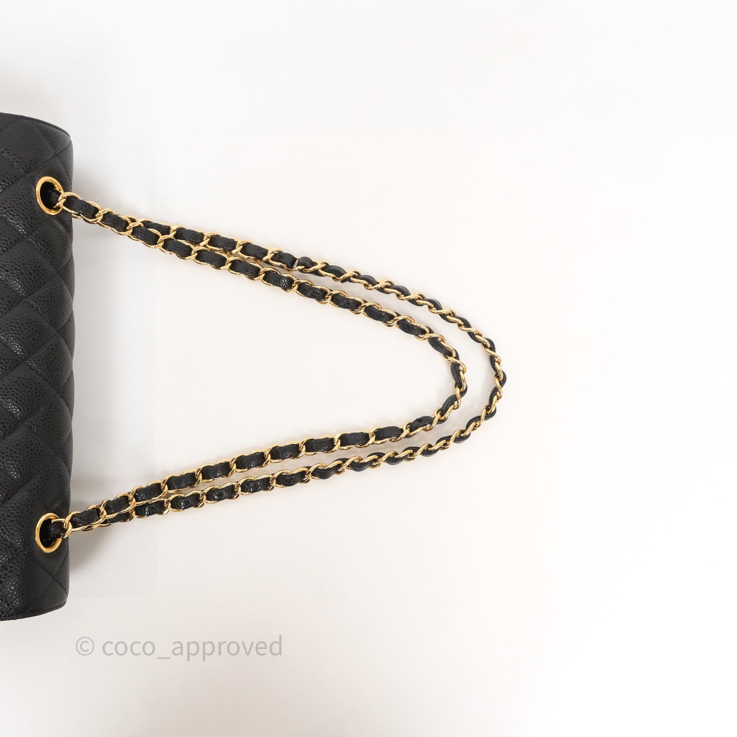 Chanel Classic M/L Medium Flap Quilted Black Caviar Gold Hardware