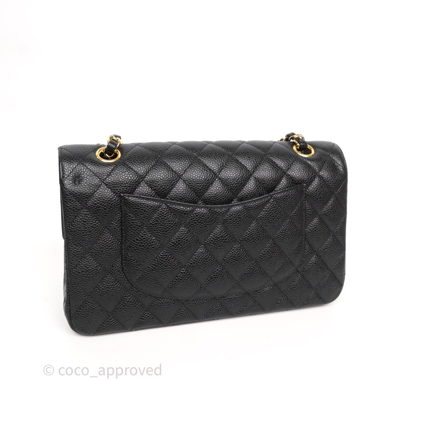 Chanel Classic M/L Medium Flap Quilted Black Caviar Gold Hardware