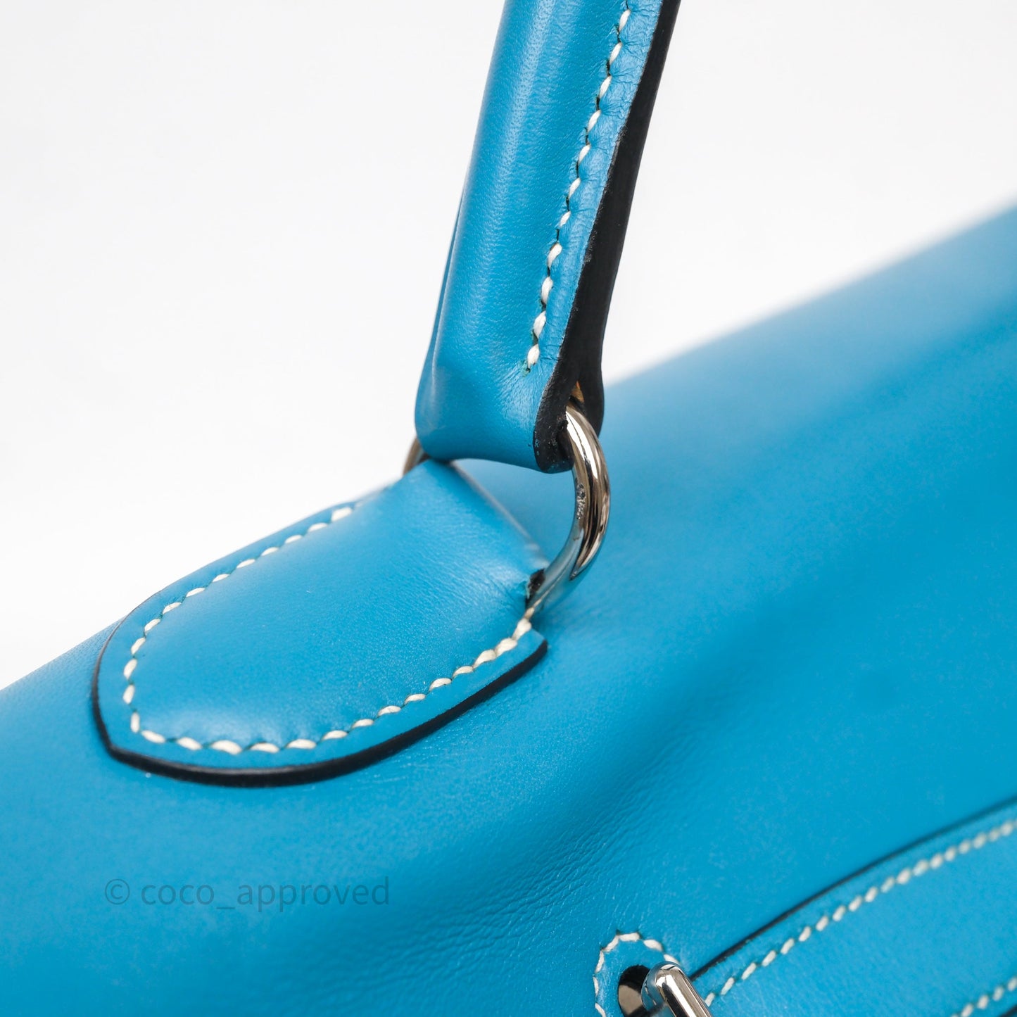 Hermès Kelly Flat 35 Bleu Jean 75 Swift Palladium Hardware