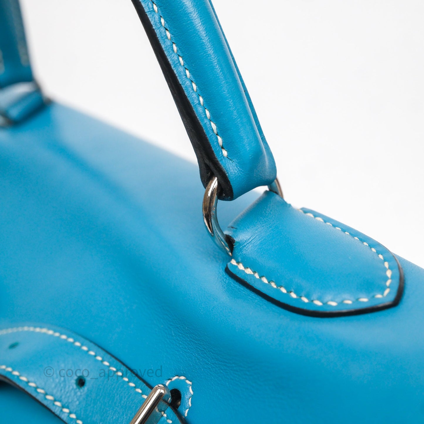 Hermès Kelly Flat 35 Bleu Jean 75 Swift Palladium Hardware
