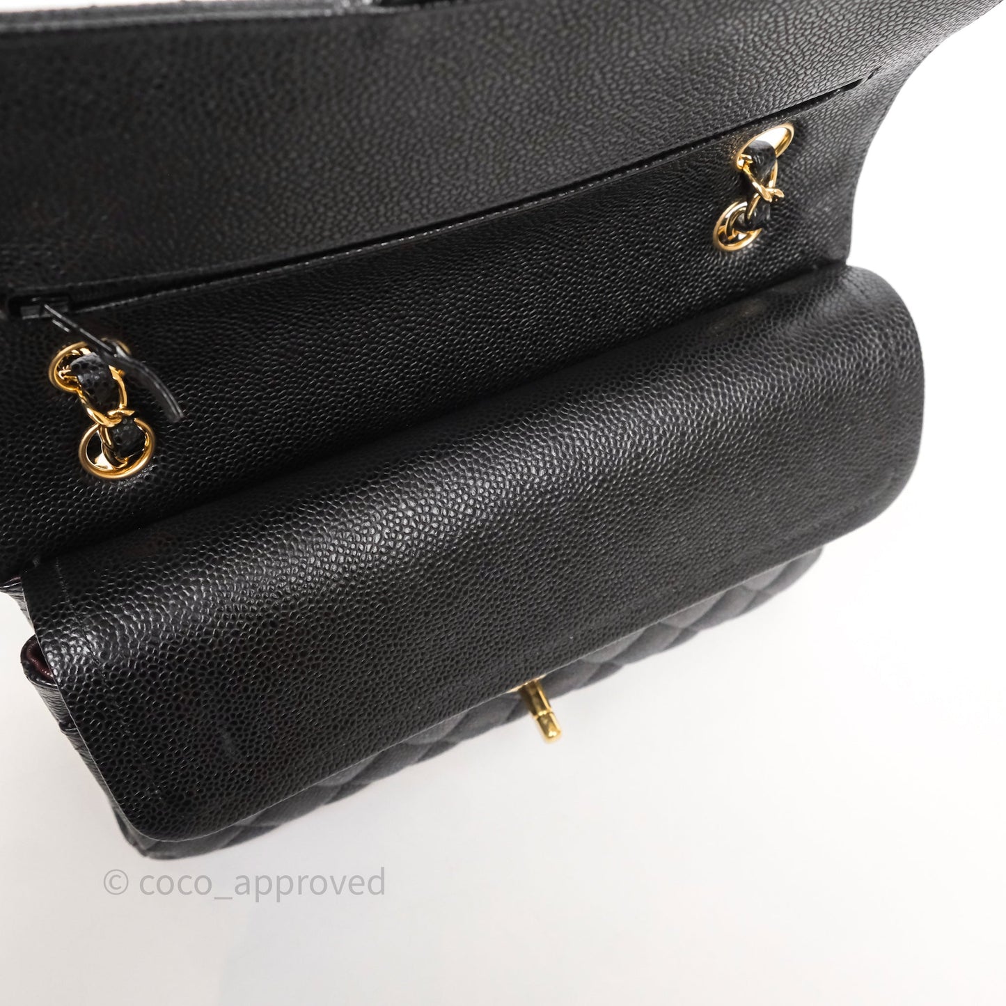 Chanel Classic M/L Medium Flap Quilted Black Caviar Gold Hardware