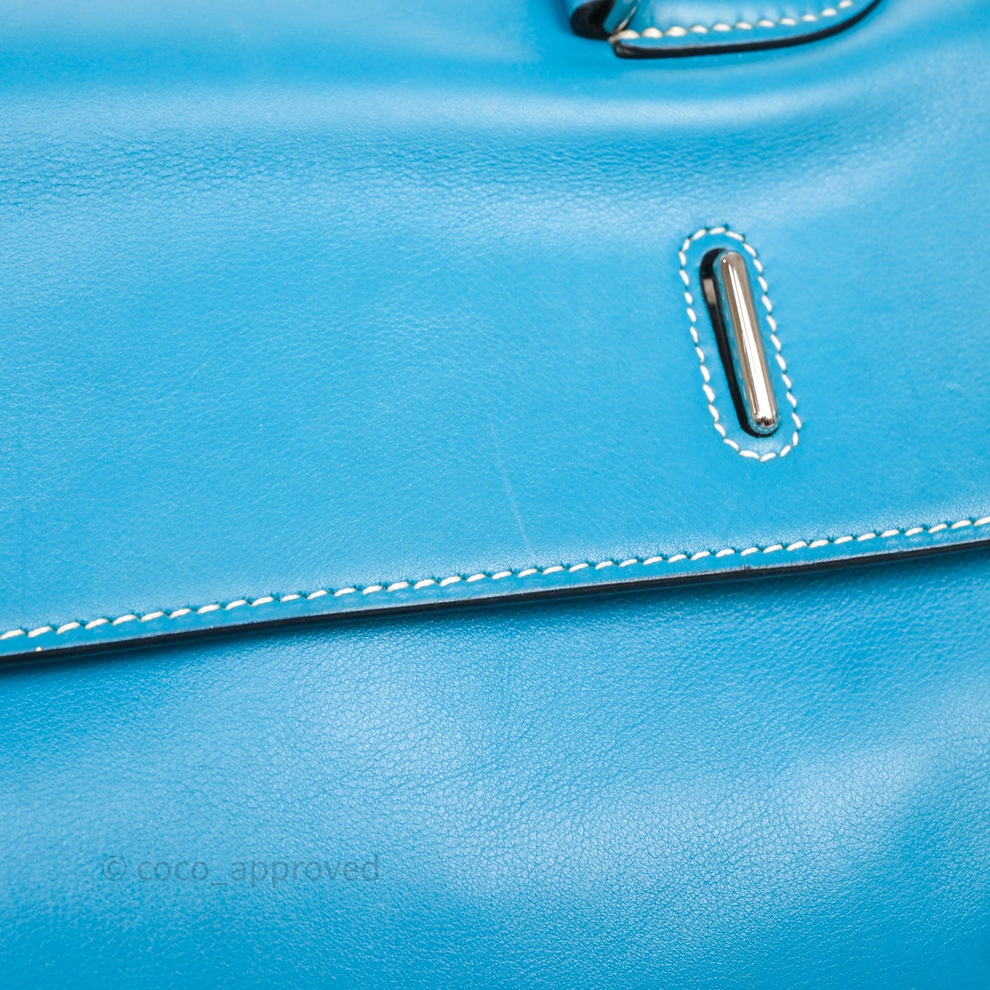 Hermès Kelly Flat 35 Bleu Jean 75 Swift Palladium Hardware