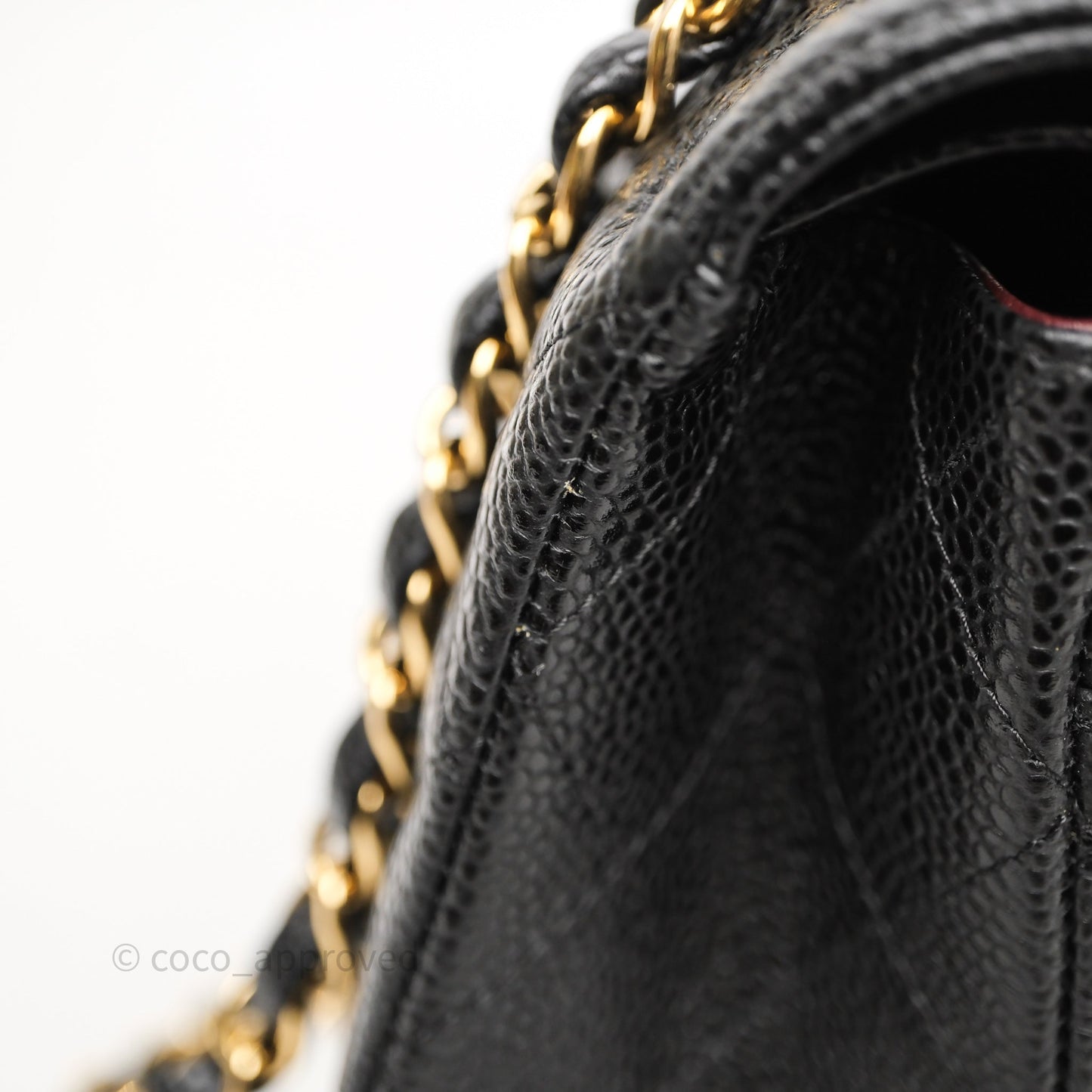 Chanel Classic M/L Medium Flap Quilted Black Caviar Gold Hardware