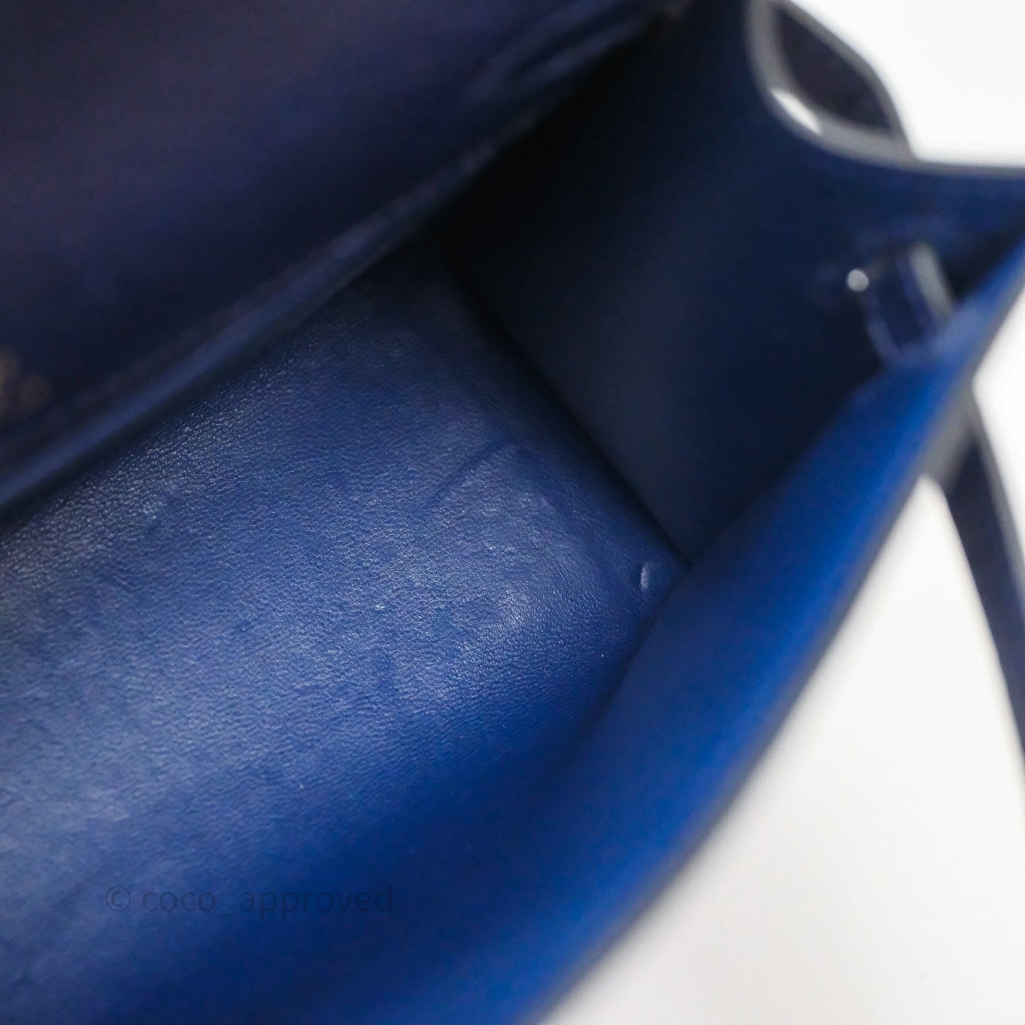Hermès Kelly Pochette Bleu Iris 77 Ostrich Gold Hardware
