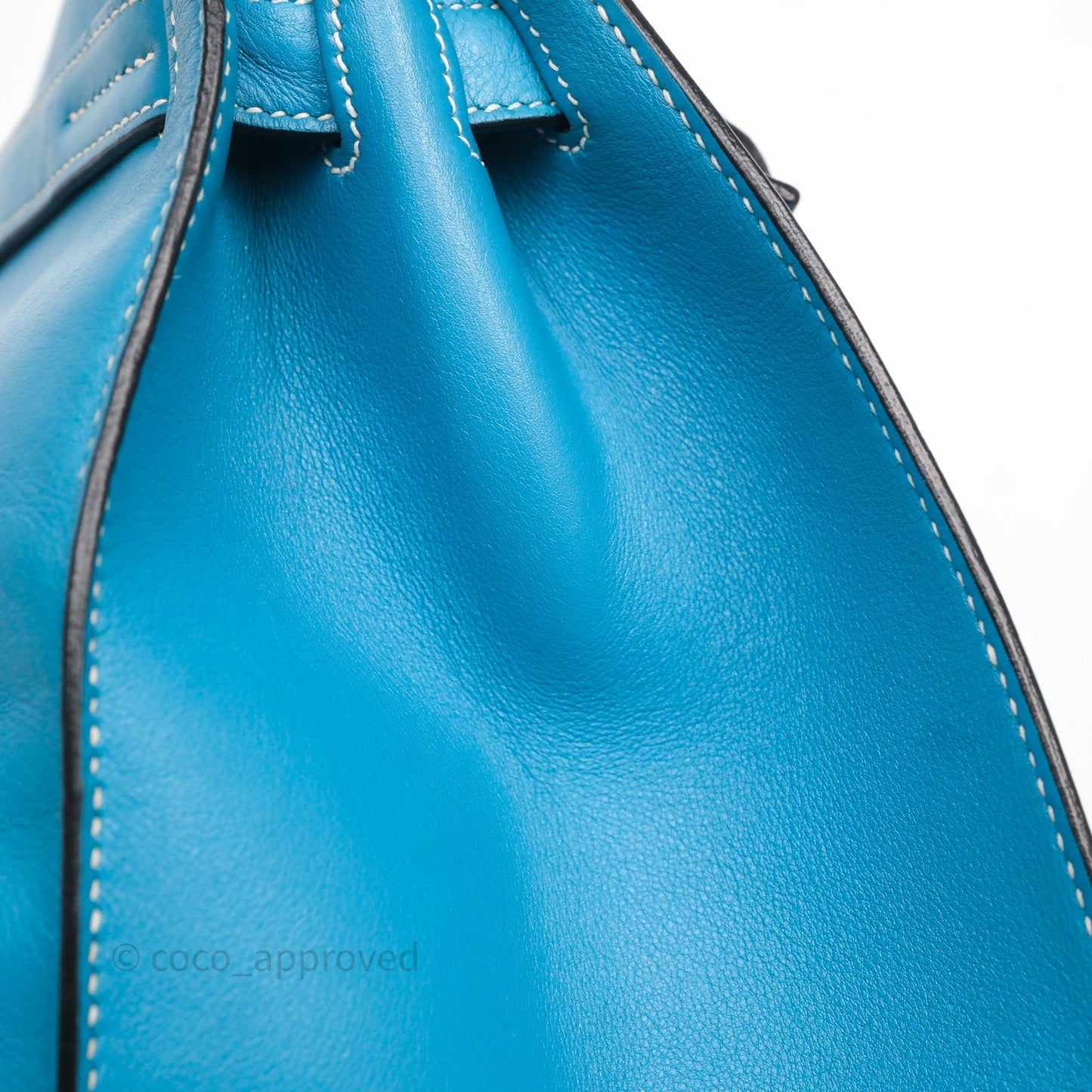Hermès Kelly Flat 35 Bleu Jean 75 Swift Palladium Hardware