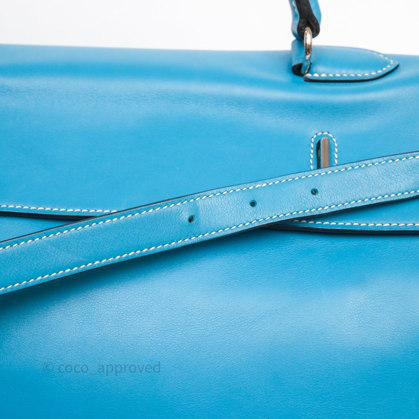 Hermès Kelly Flat 35 Bleu Jean 75 Swift Palladium Hardware