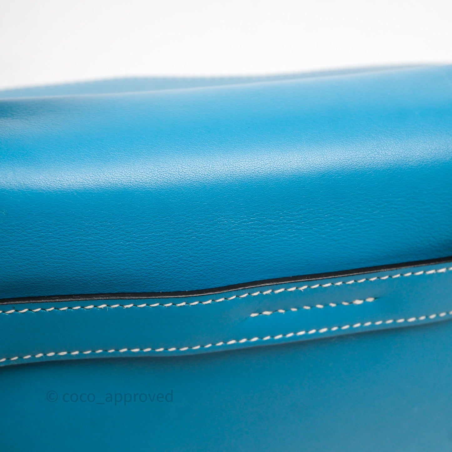Hermès Kelly Flat 35 Bleu Jean 75 Swift Palladium Hardware