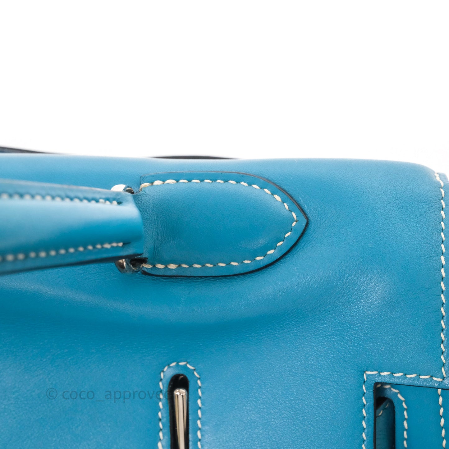 Hermès Kelly Flat 35 Bleu Jean 75 Swift Palladium Hardware