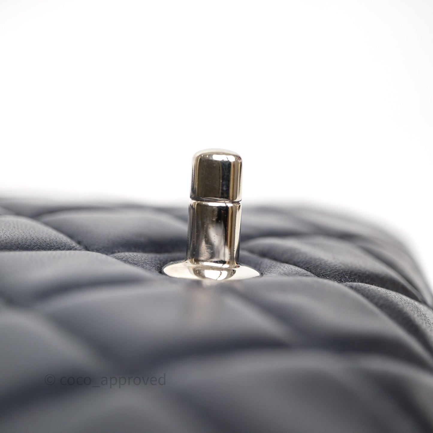 Chanel Quilted Accordion Flap Bag Navy Lambskin Sliver Hardware