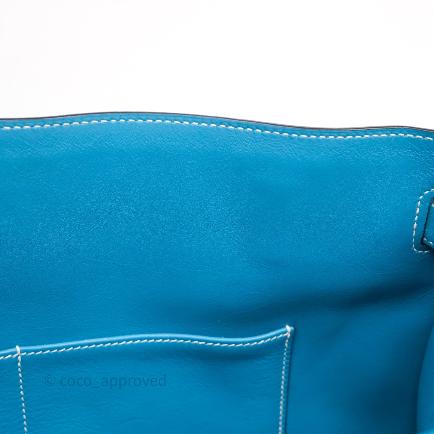 Hermès Kelly Flat 35 Bleu Jean 75 Swift Palladium Hardware