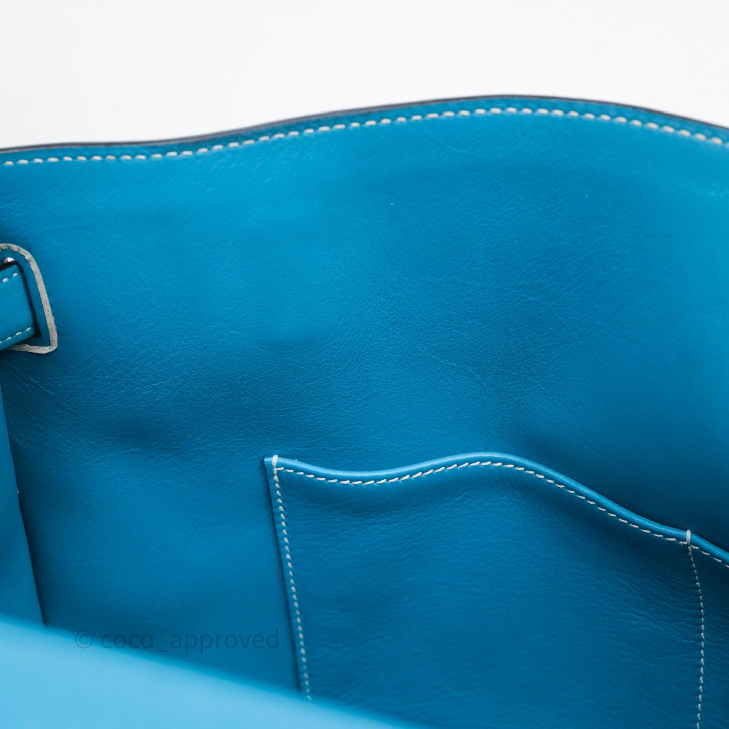 Hermès Kelly Flat 35 Bleu Jean 75 Swift Palladium Hardware