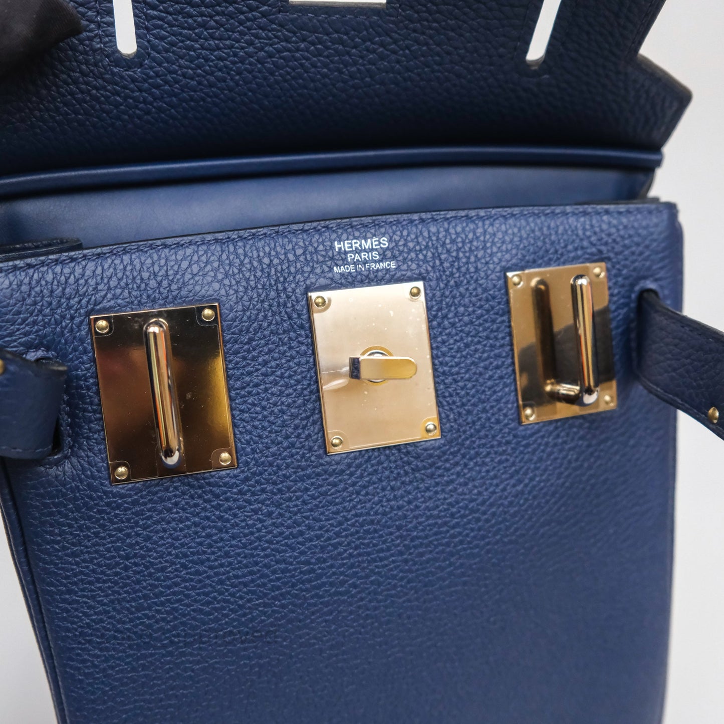 Hermès Hac a Dos PM Backpack Bleu Nuit 2Z Togo Palladium Hardware