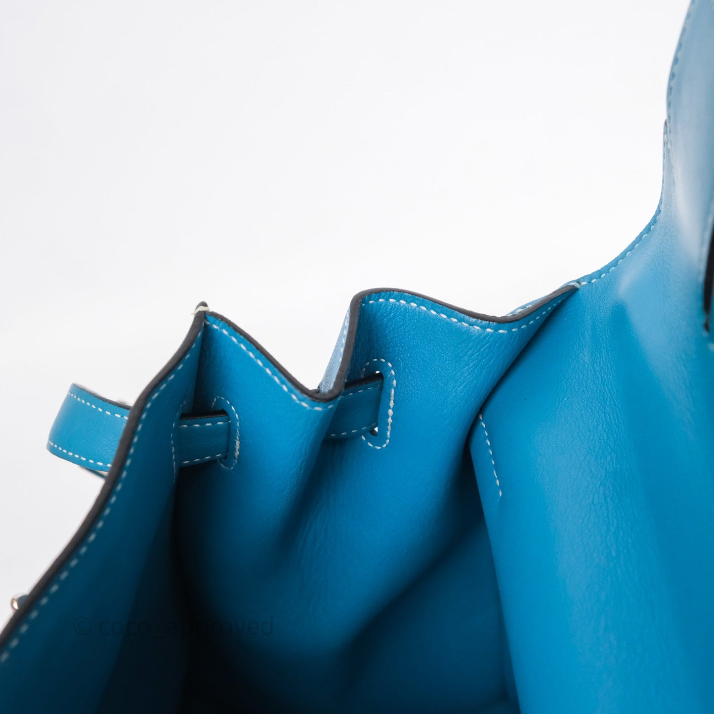 Hermès Kelly Flat 35 Bleu Jean 75 Swift Palladium Hardware