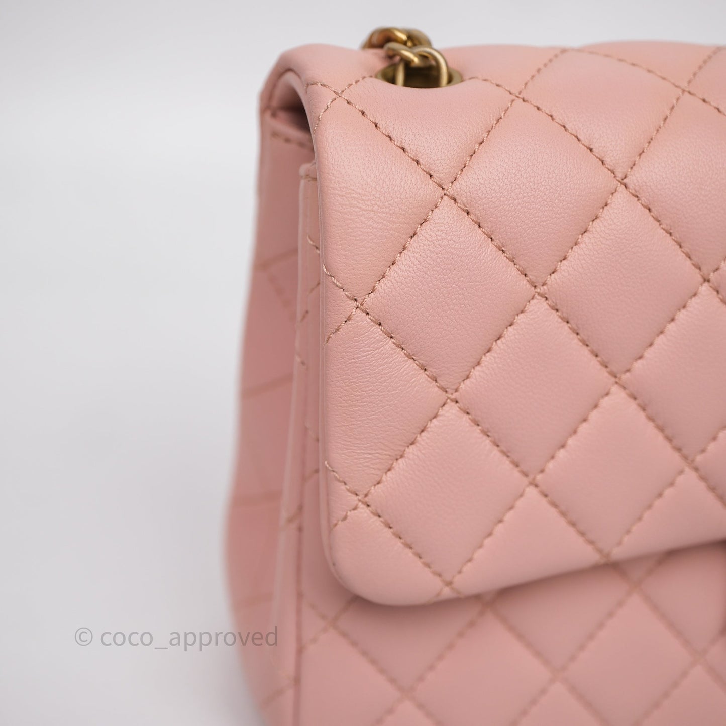 Chanel Quilted Flap Bag With Camellia Adjustable Lambskin Pink Aged Gold Hardware