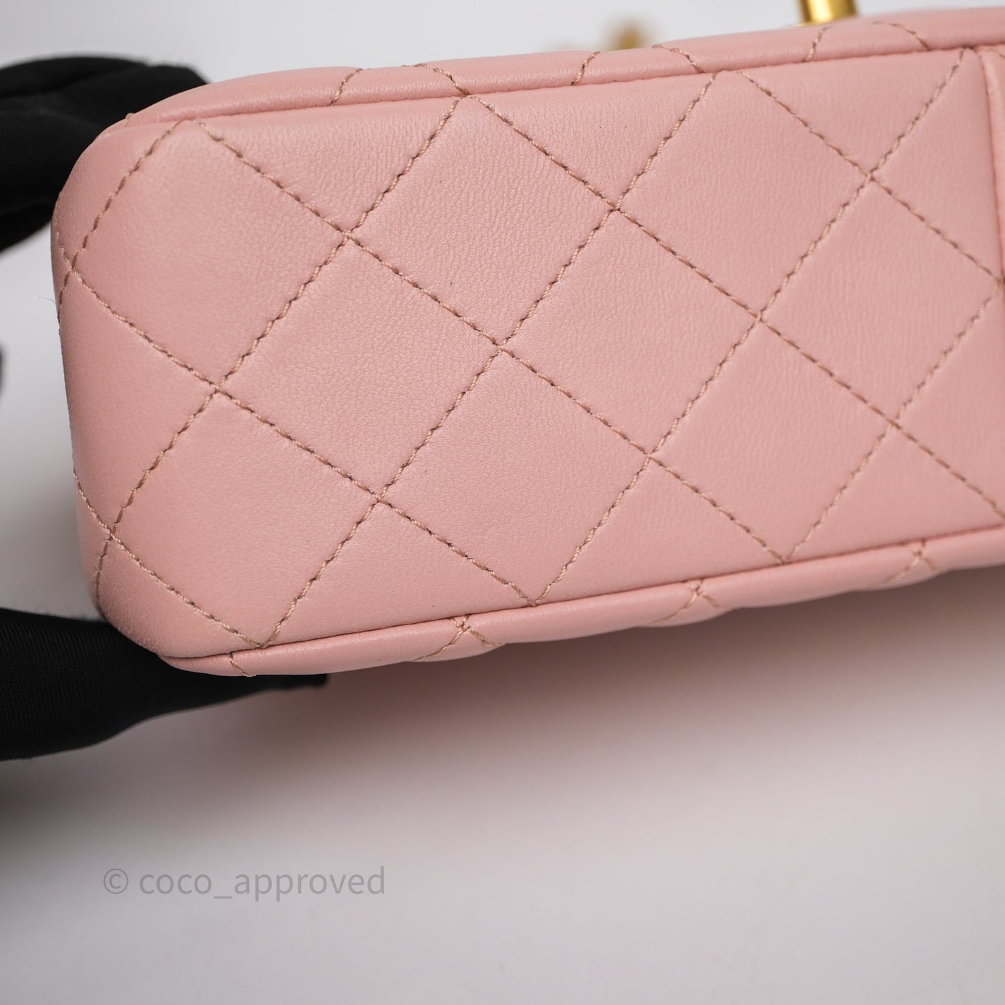 Chanel Quilted Flap Bag With Camellia Adjustable Lambskin Pink Aged Gold Hardware