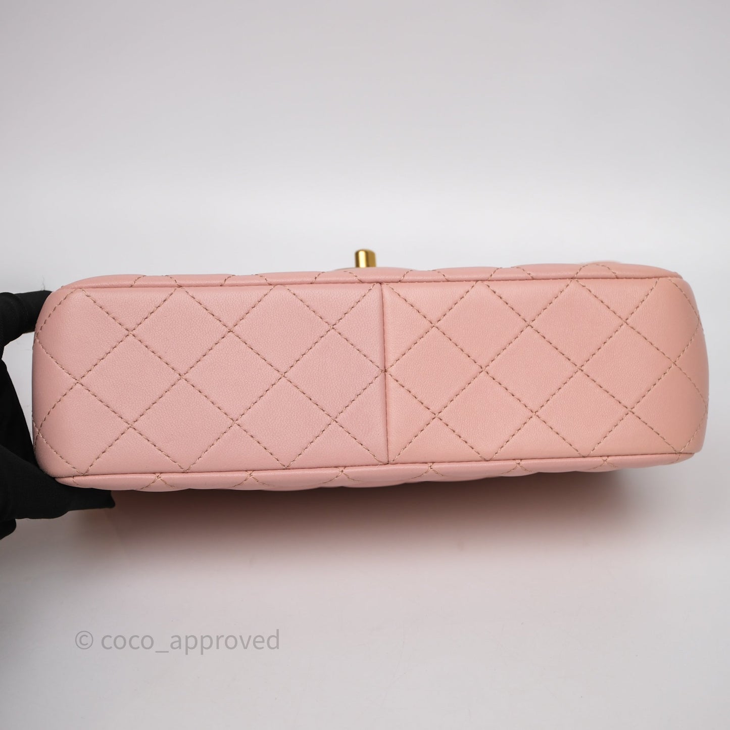 Chanel Quilted Flap Bag With Camellia Adjustable Lambskin Pink Aged Gold Hardware