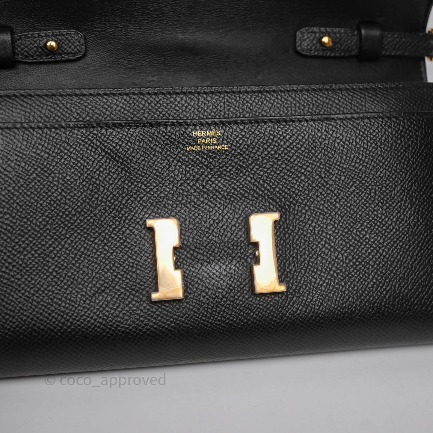 Hermès Constance Long To Go Wallet Black Noir 89 Epsom Rose Gold Hardware