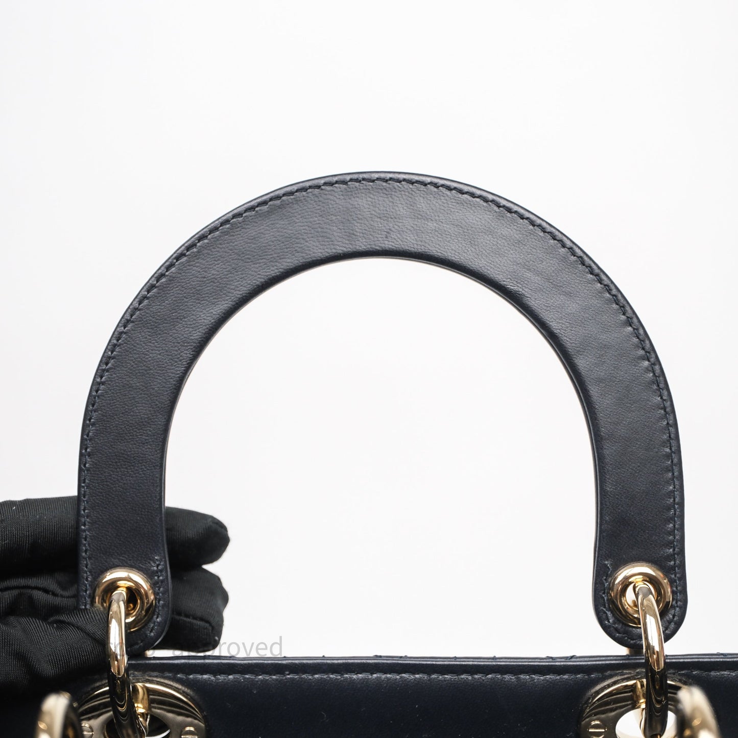 Christian Dior Medium Lady Dior Navy Lambskin Gold Hardware