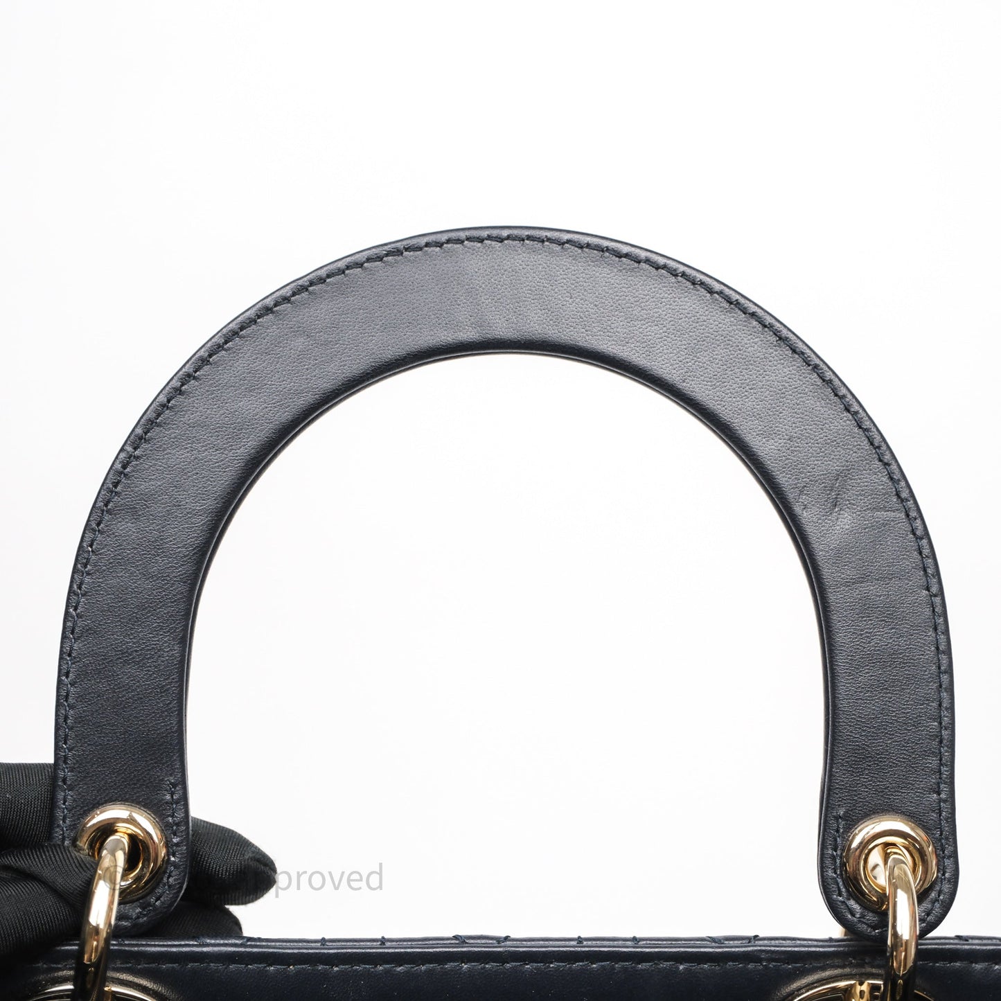 Christian Dior Medium Lady Dior Navy Lambskin Gold Hardware