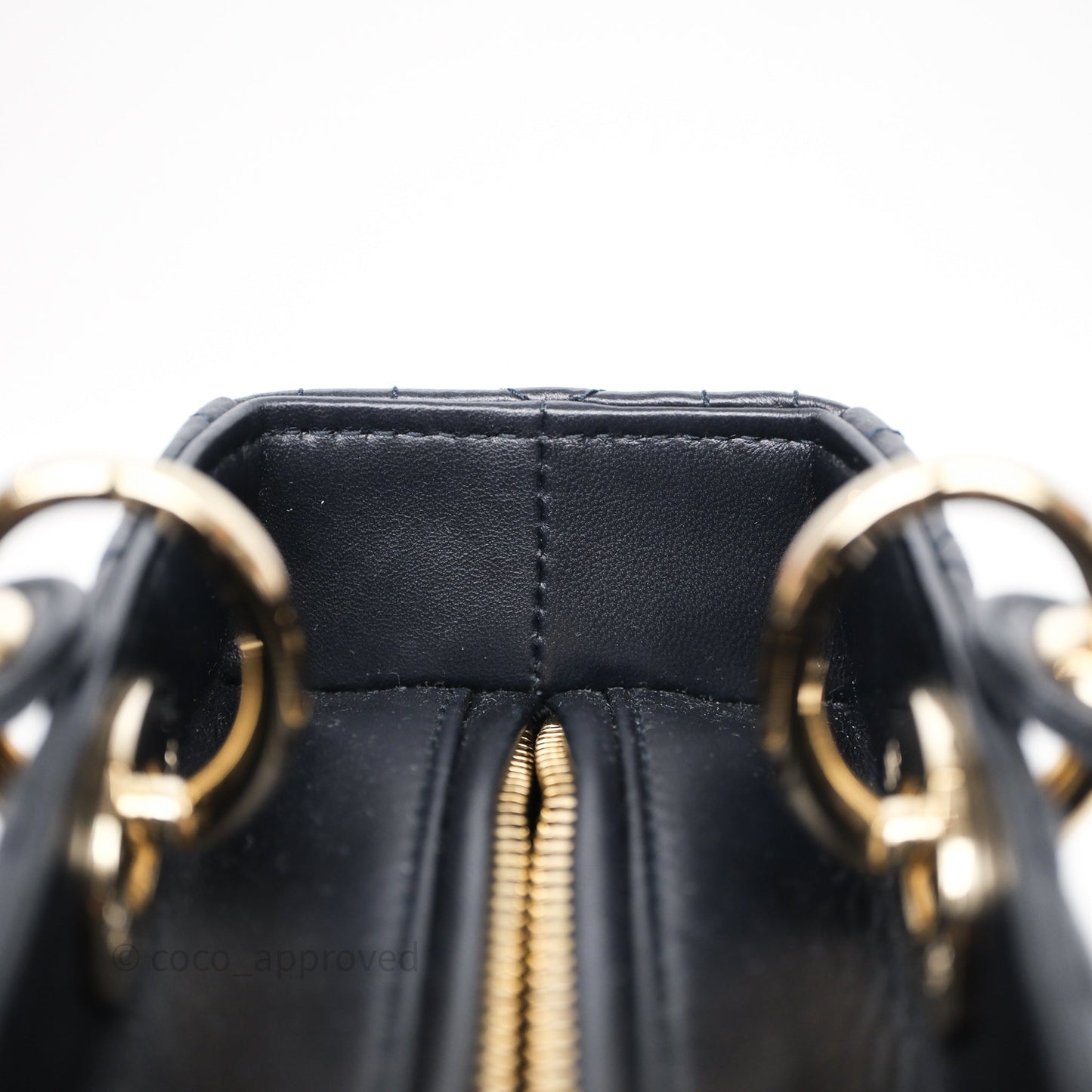 Christian Dior Medium Lady Dior Navy Lambskin Gold Hardware