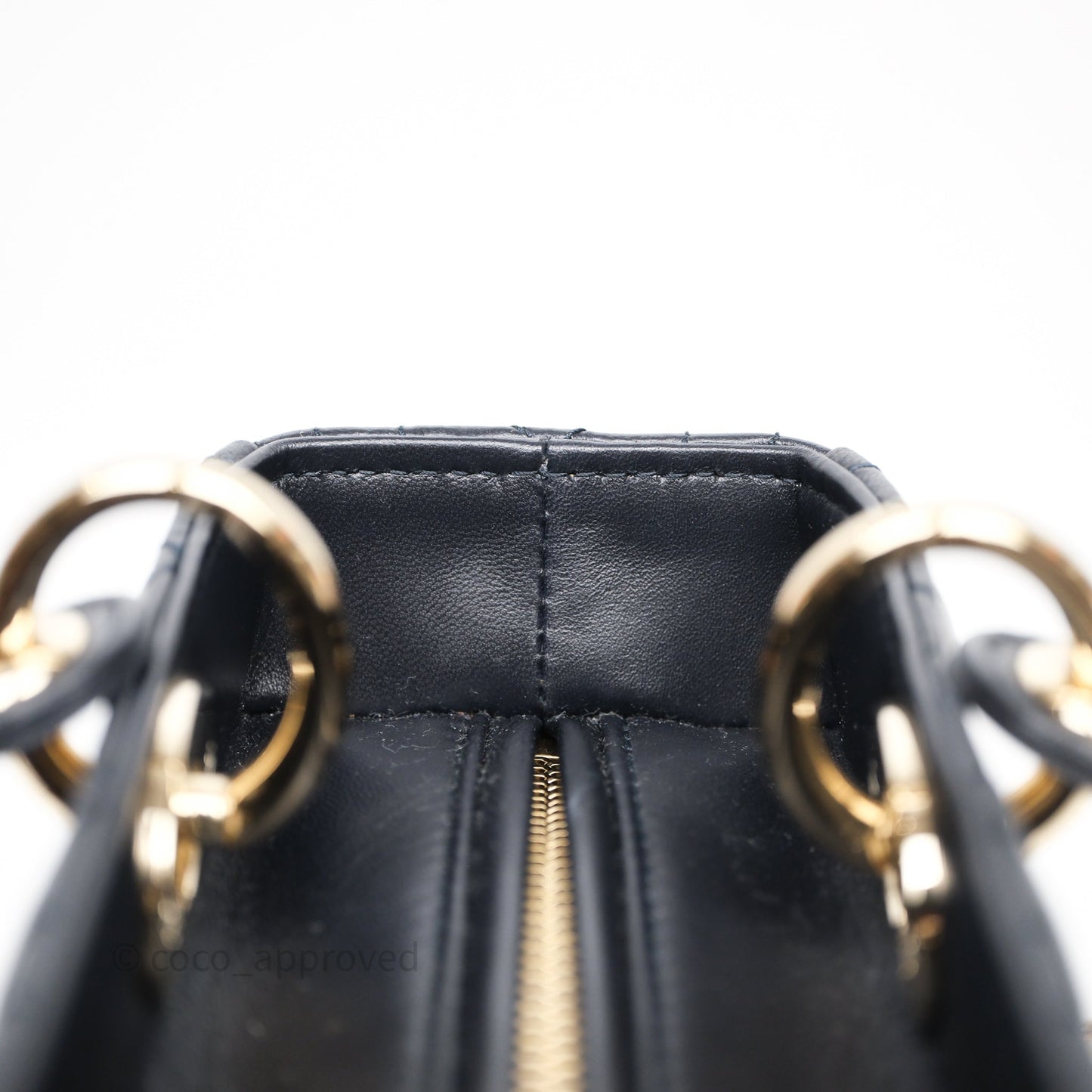 Christian Dior Medium Lady Dior Navy Lambskin Gold Hardware