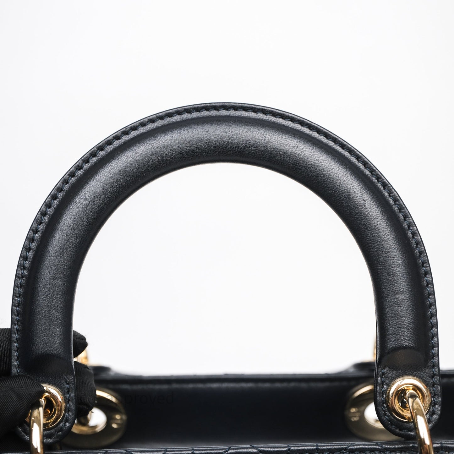 Christian Dior Medium Lady Dior Navy Lambskin Gold Hardware