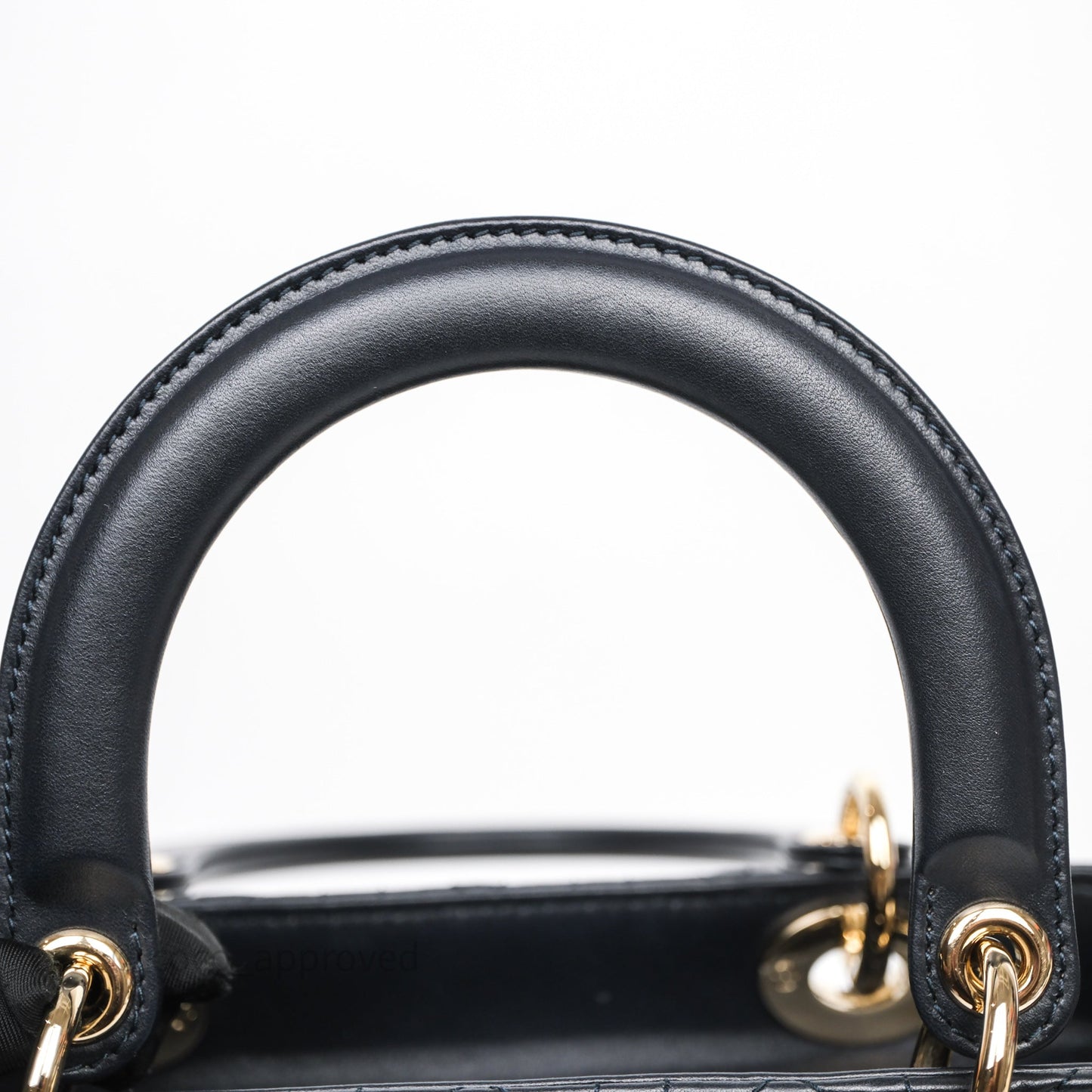 Christian Dior Medium Lady Dior Navy Lambskin Gold Hardware