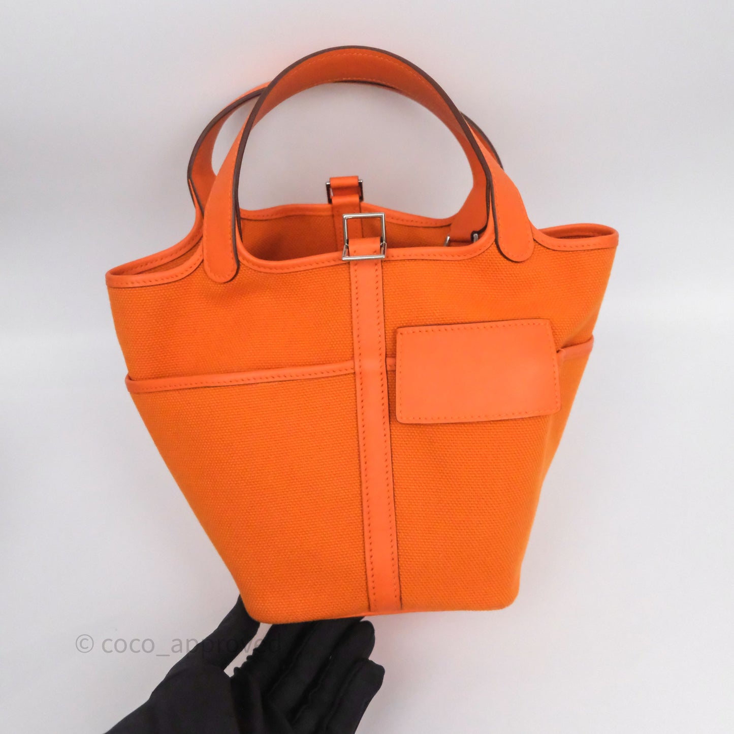 Hermès Picotin Lock 18 Cargo Pockets Orange Minium 0X Palladium Hardware