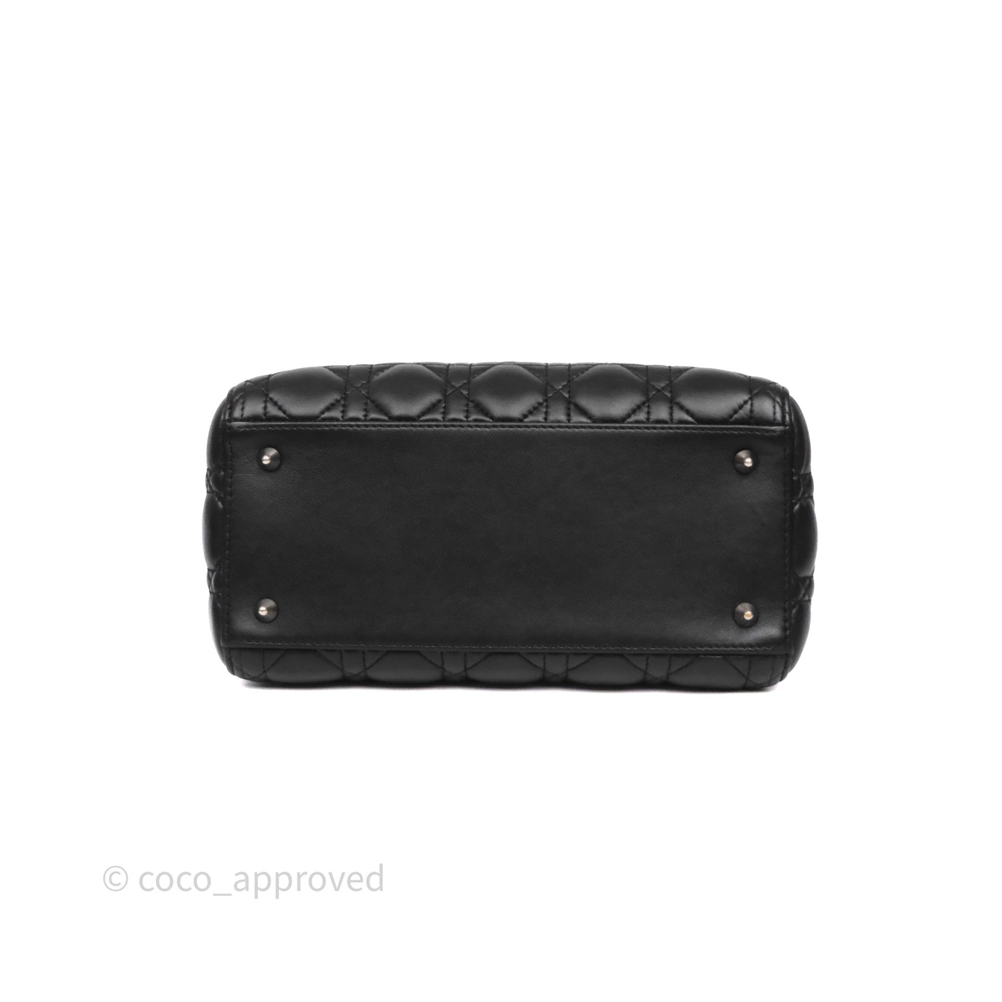 Christian Dior Medium Lady Dior Black Lambskin Silver Hardware
