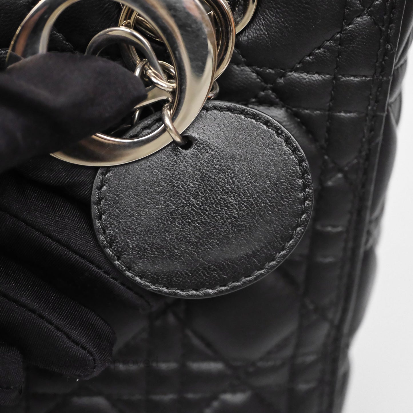 Christian Dior Medium Lady Dior Black Lambskin Silver Hardware