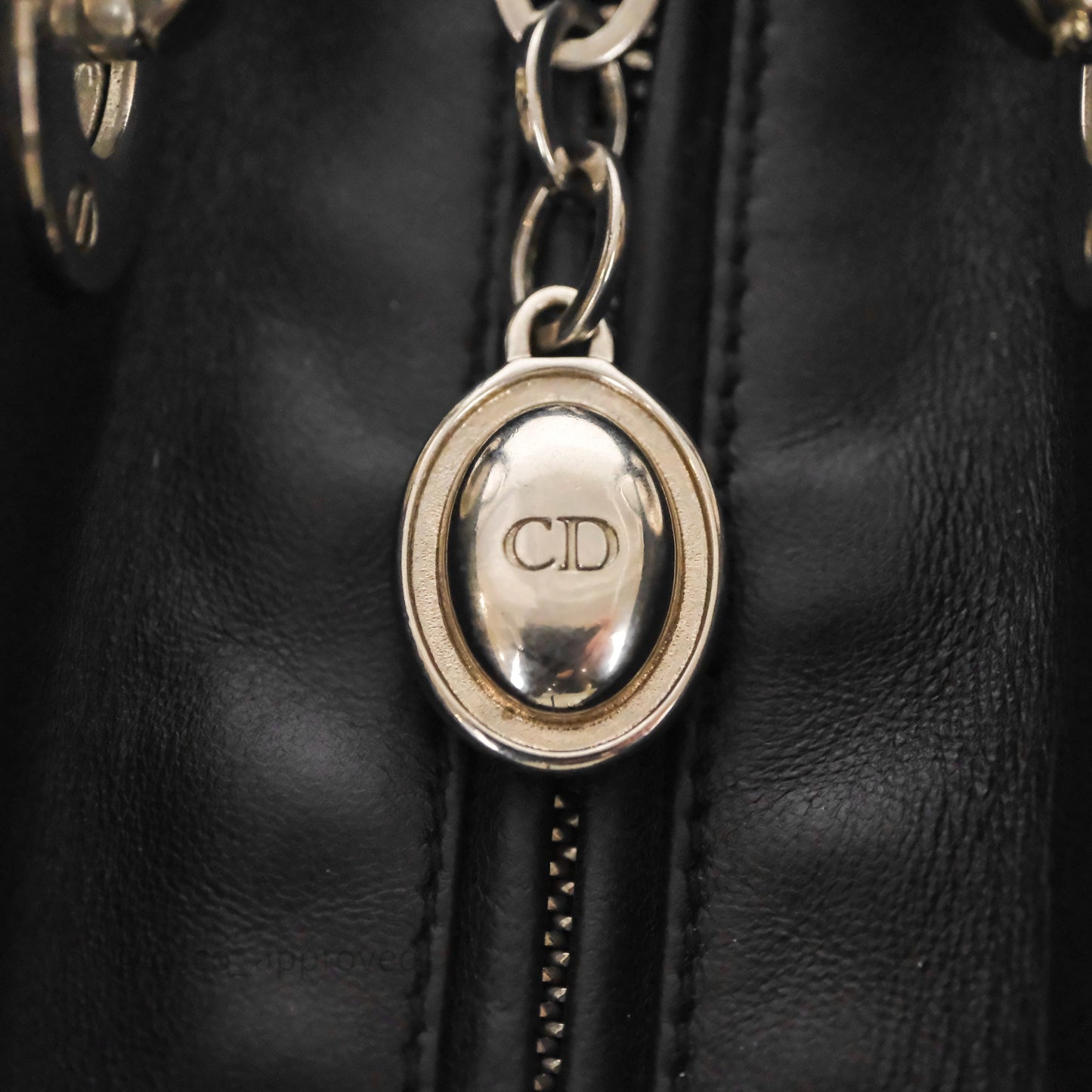Christian Dior Medium Lady Dior Black Lambskin Silver Hardware