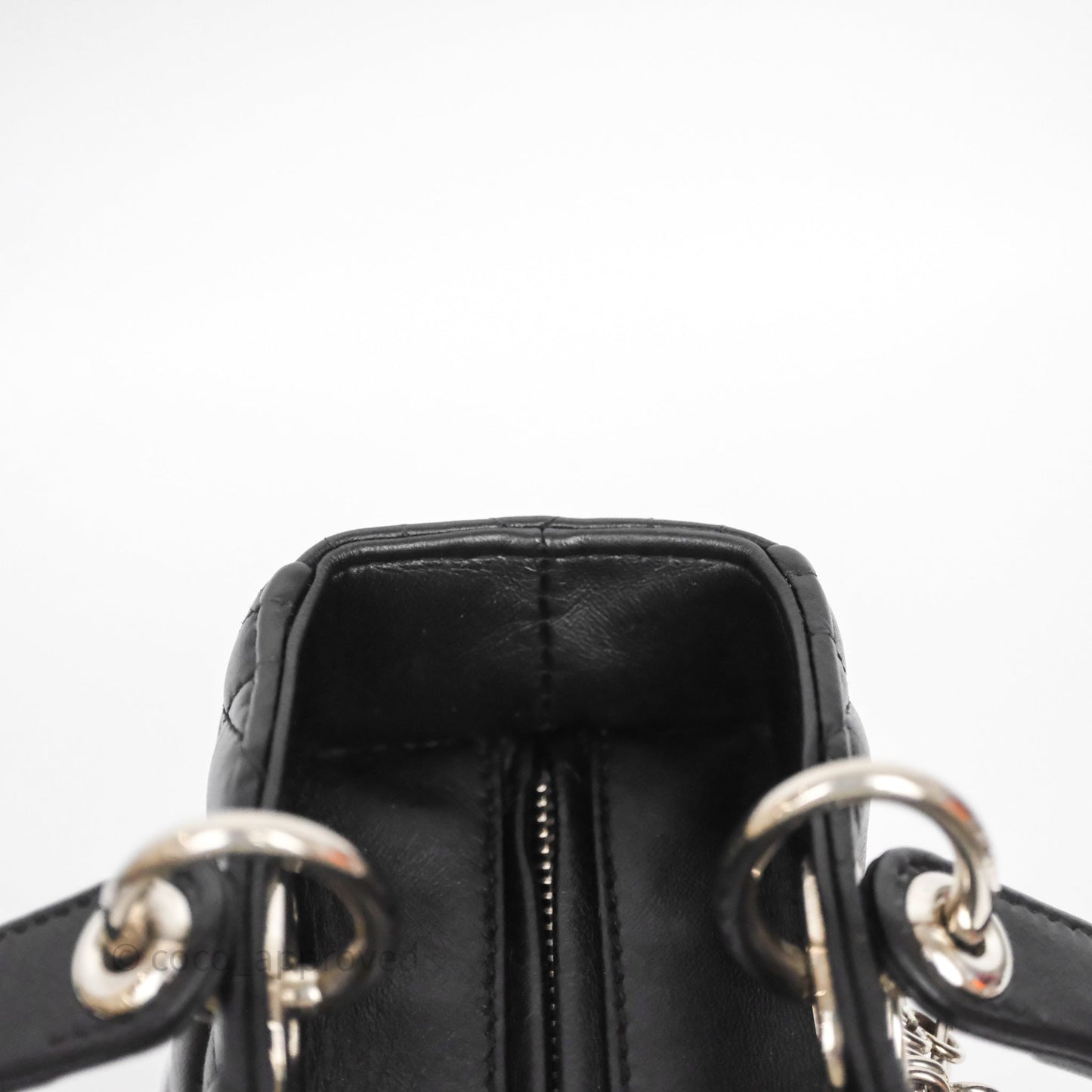 Christian Dior Medium Lady Dior Black Lambskin Silver Hardware
