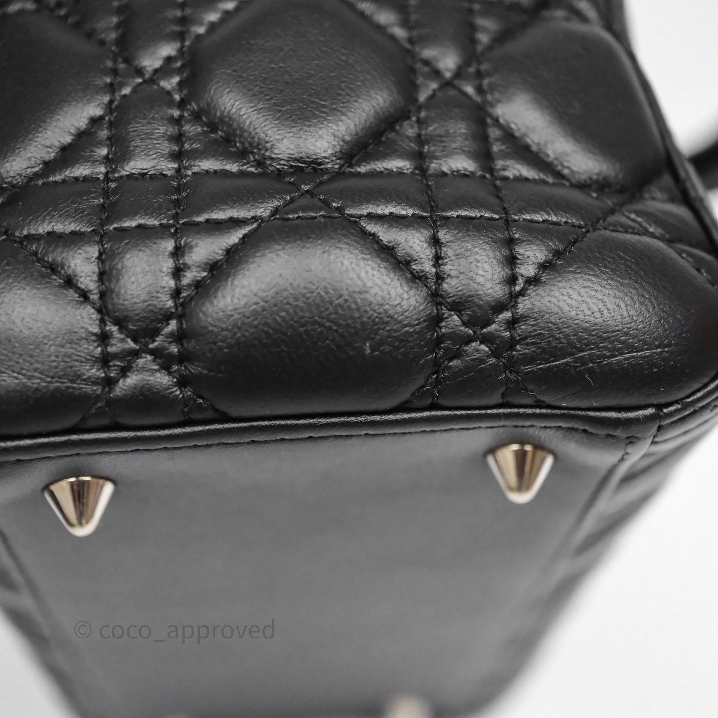 Christian Dior Medium Lady Dior Black Lambskin Silver Hardware