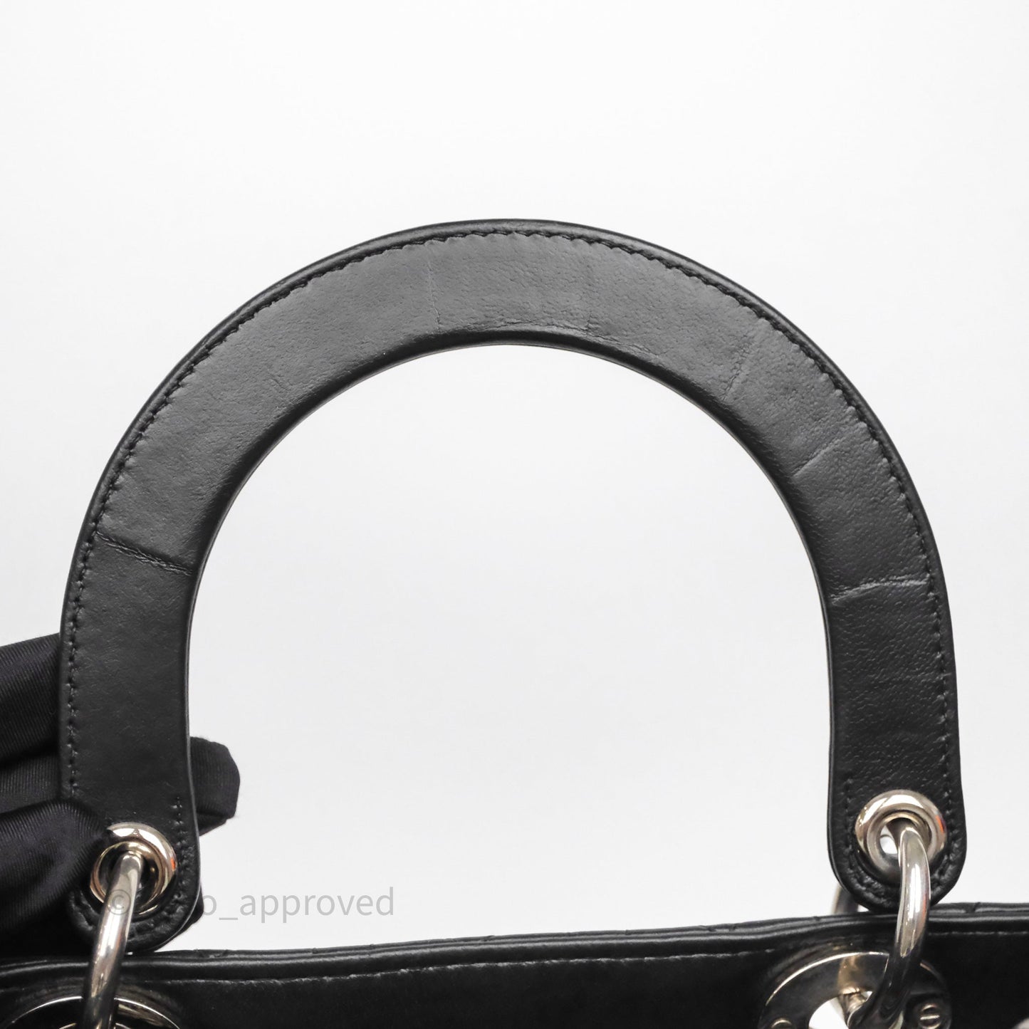 Christian Dior Medium Lady Dior Black Lambskin Silver Hardware
