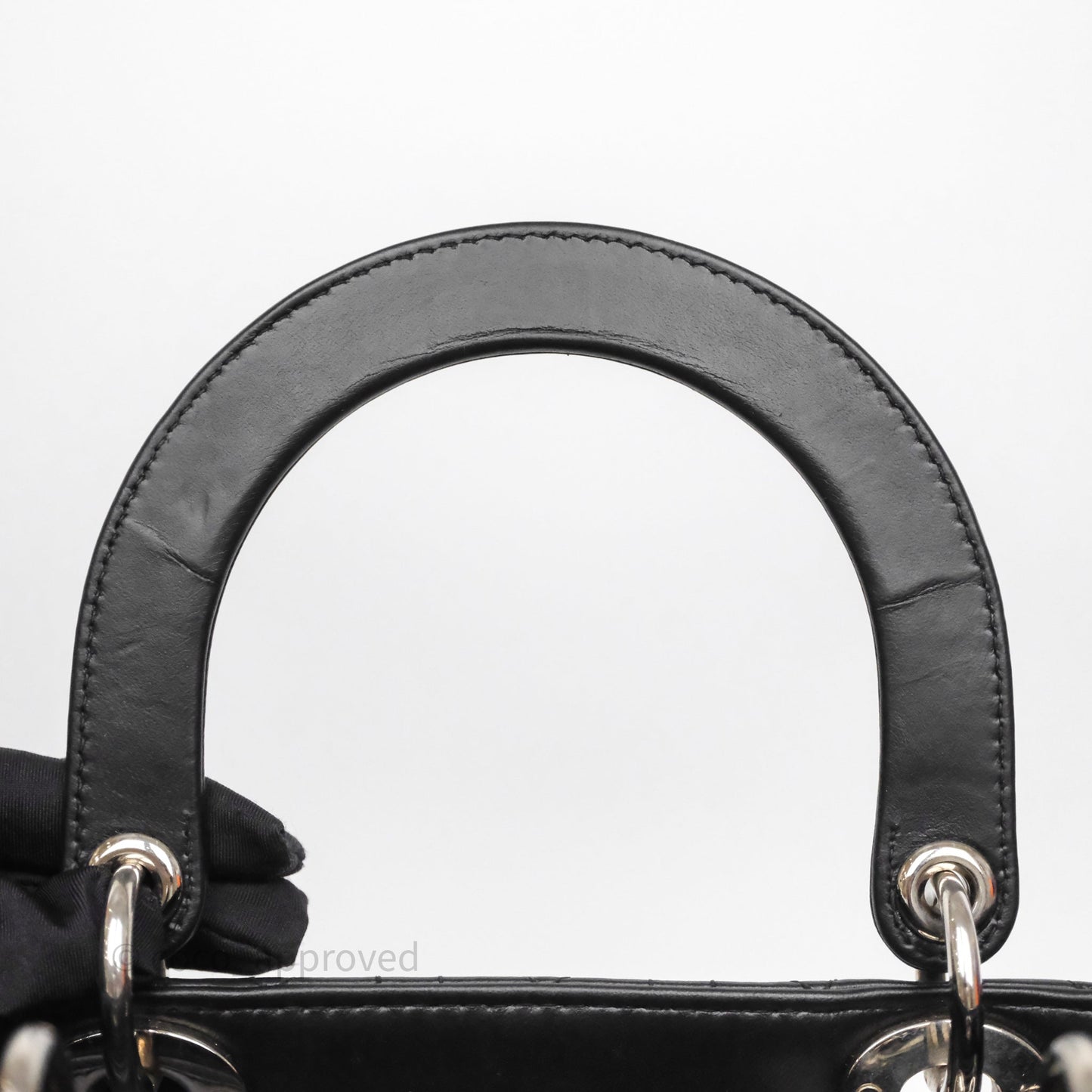 Christian Dior Medium Lady Dior Black Lambskin Silver Hardware