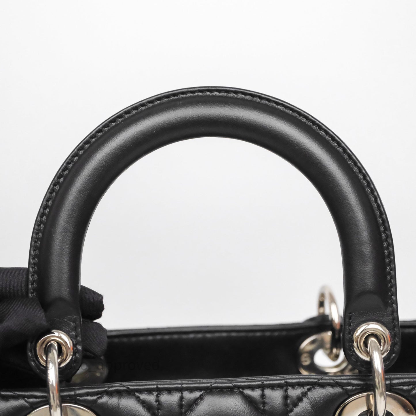 Christian Dior Medium Lady Dior Black Lambskin Silver Hardware